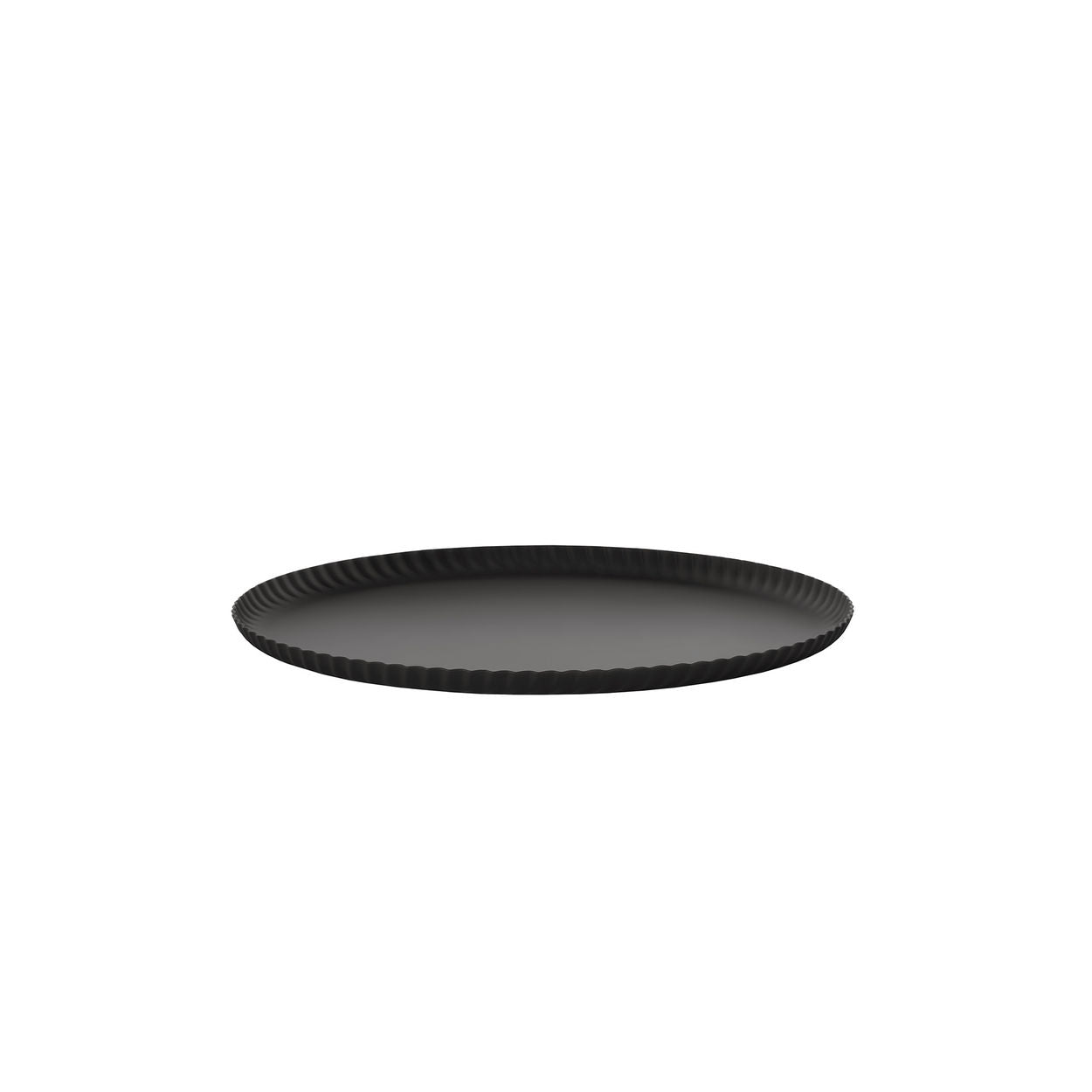 Round Tray PLEATS Black Steel