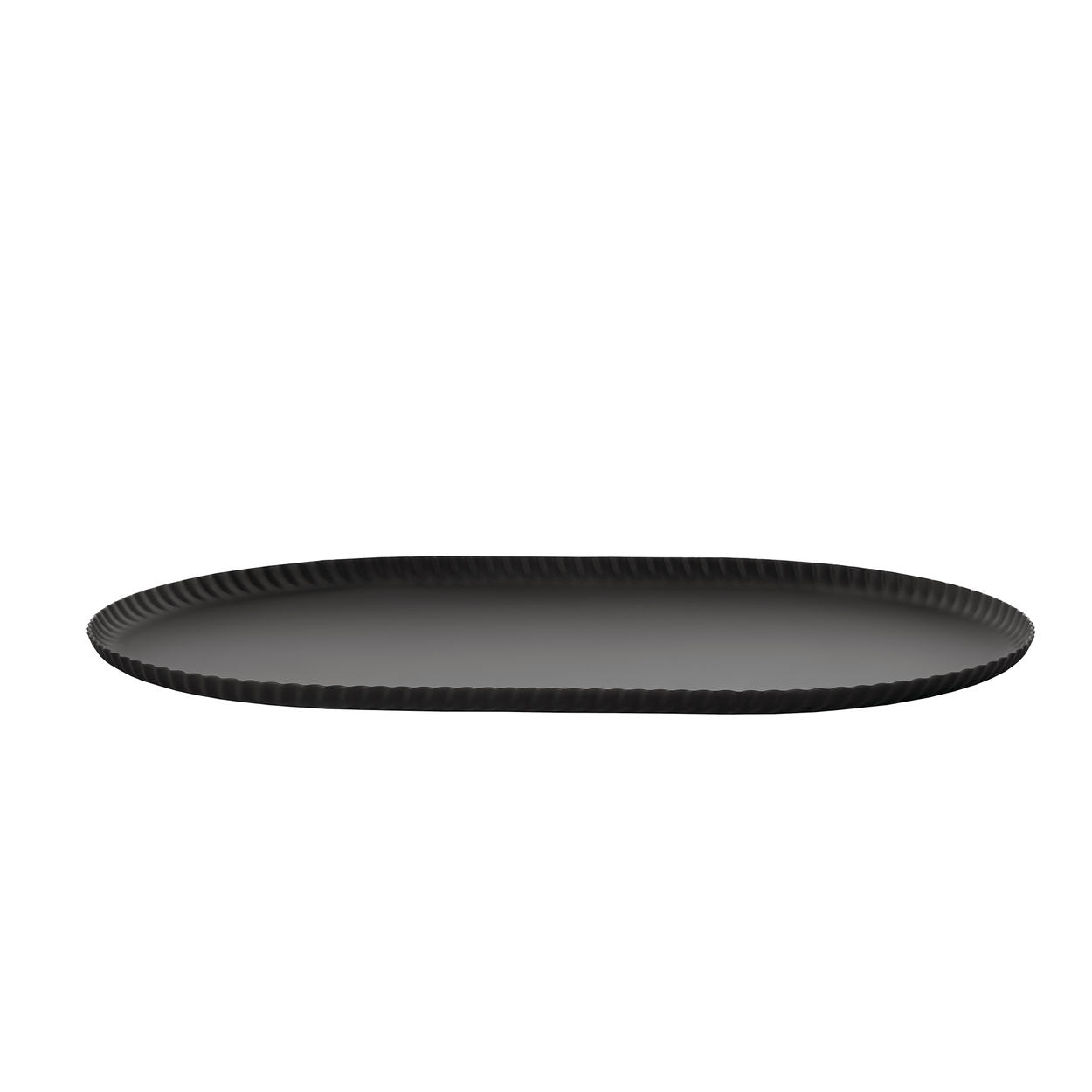 Pleats Tray Black Steel