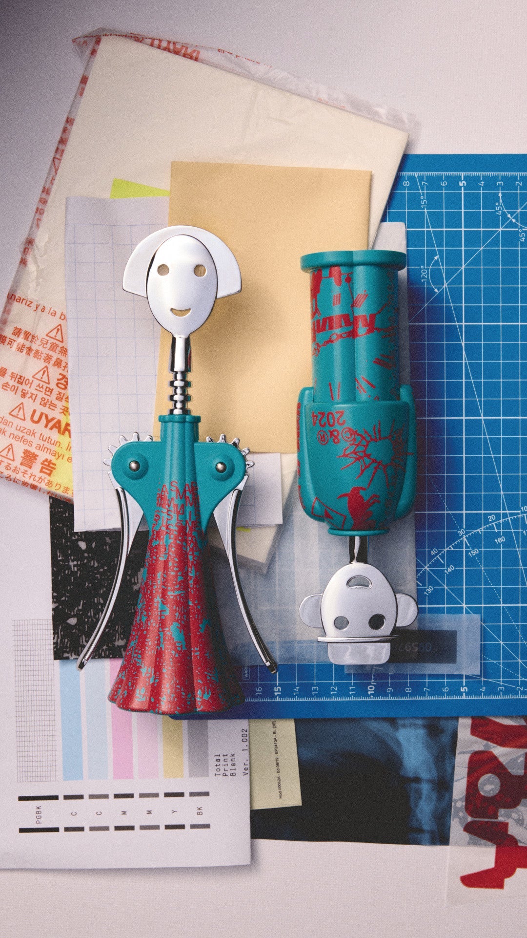 Winger corkscrew Anna G. - Blue Liquid with coral