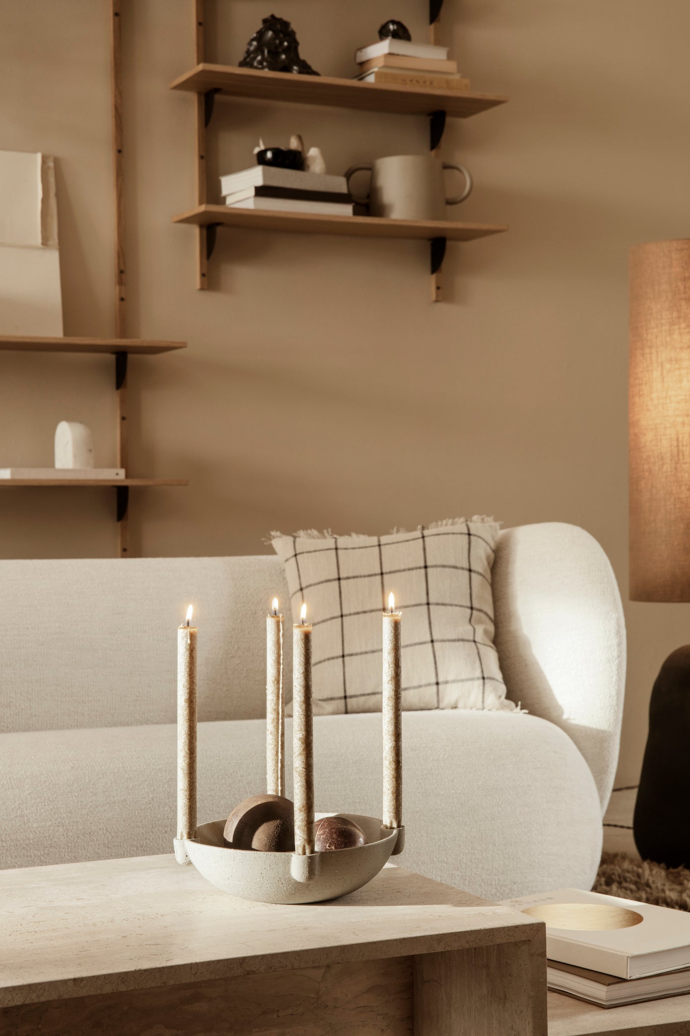 BOWL Candle Holder Sand Ceramic