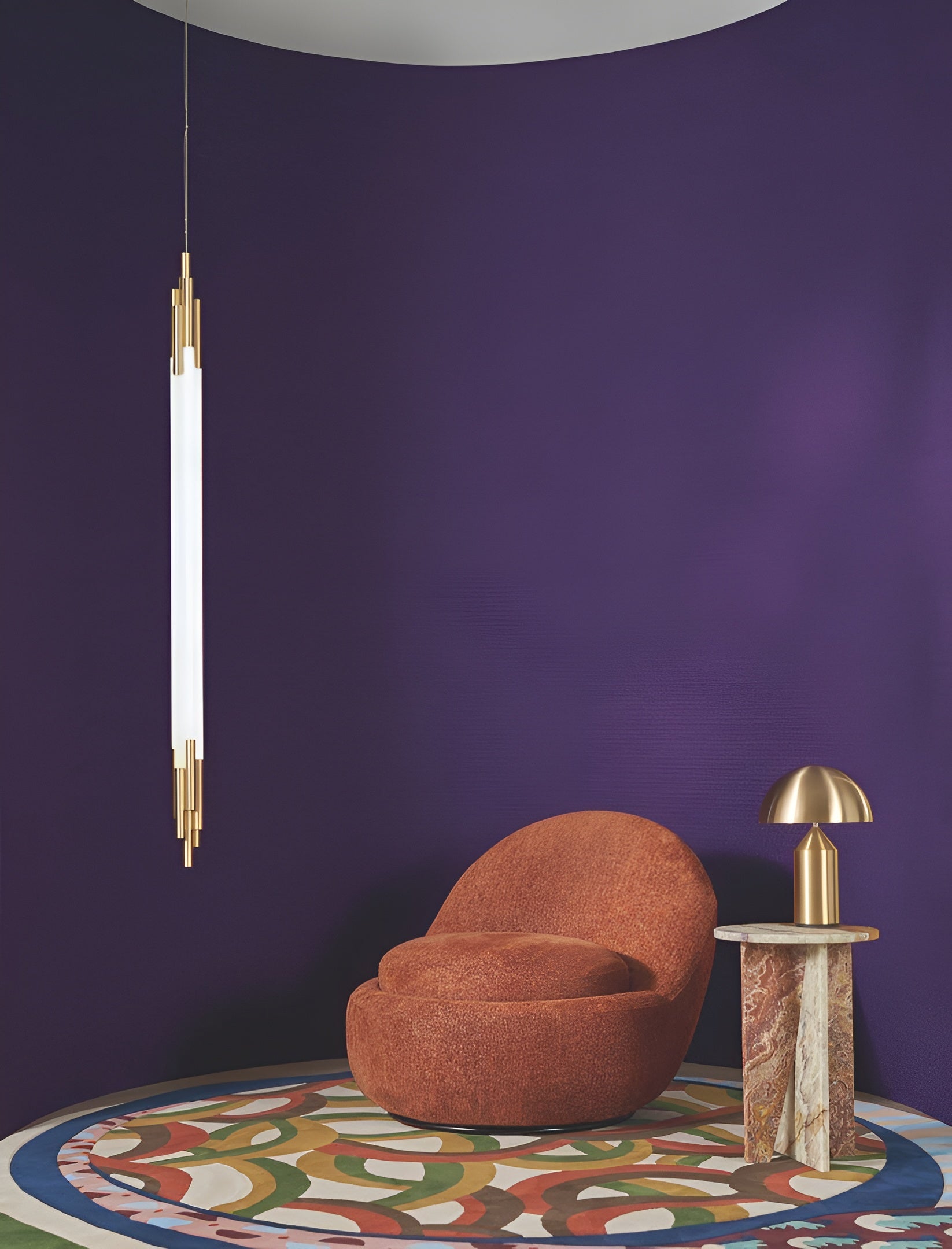 Textured textile wallpaper boucle ETREINTE - MUSTARD mustard