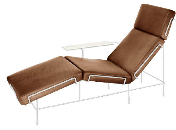TRAFFIC upholstered daybed with a white steel base