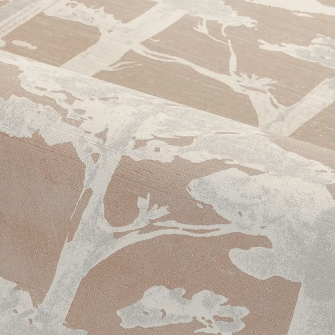 Tapeta strukturalna z motywem roślinnym AME - LATTE/IVOIRE kawowy beż