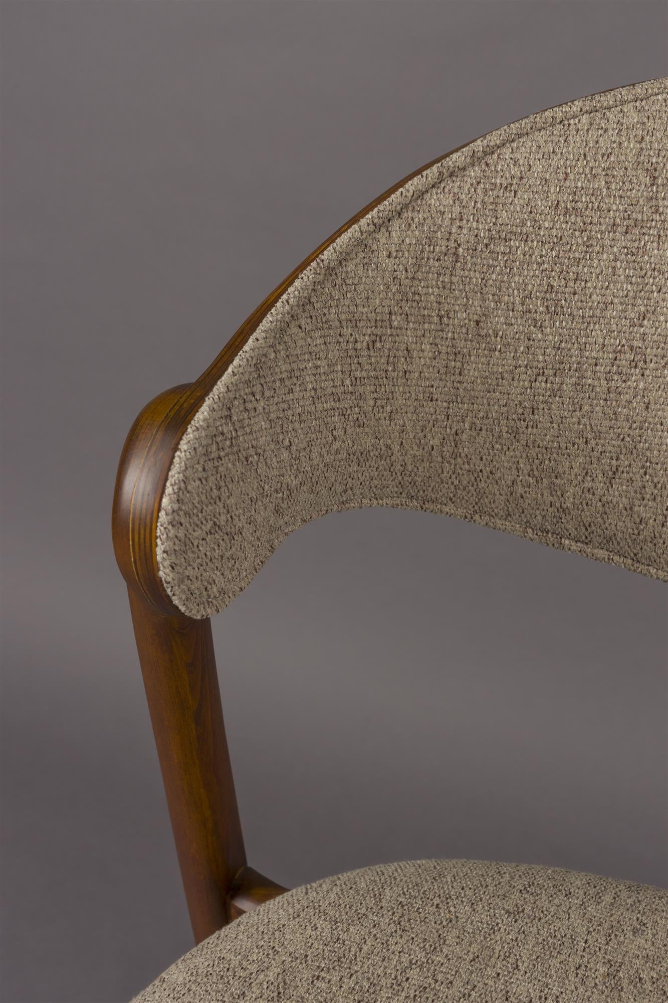 Babington Beige Stuhl mit einer Holzbasis