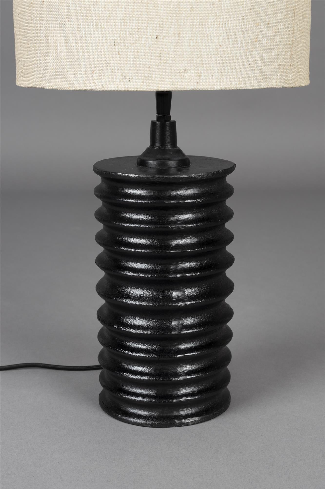 Yalal beige Tischlampe mit einer schwarzen Basis