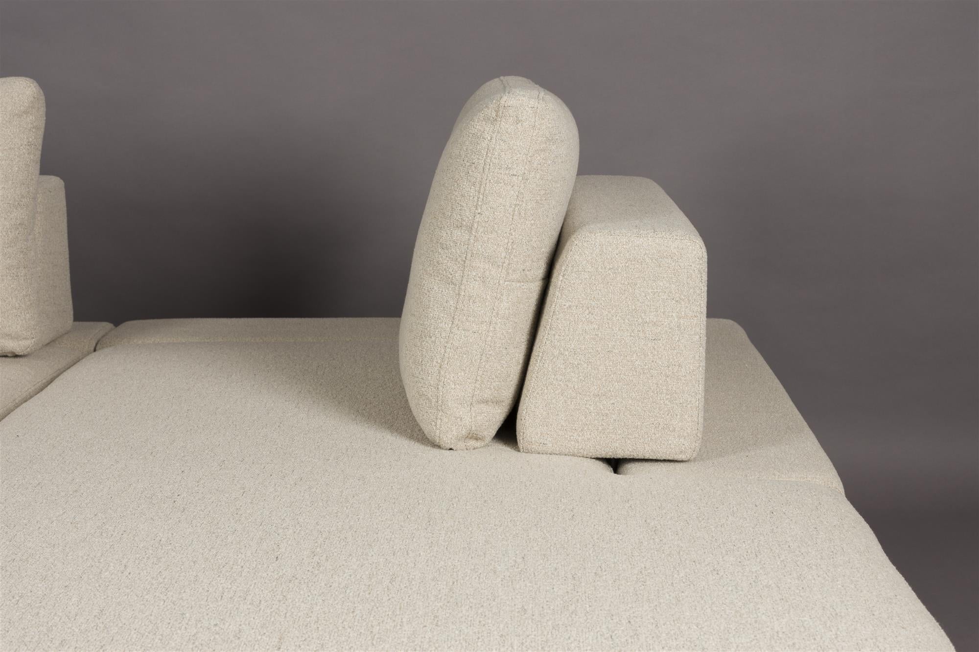 Right -sided shelly beige corner with a black base