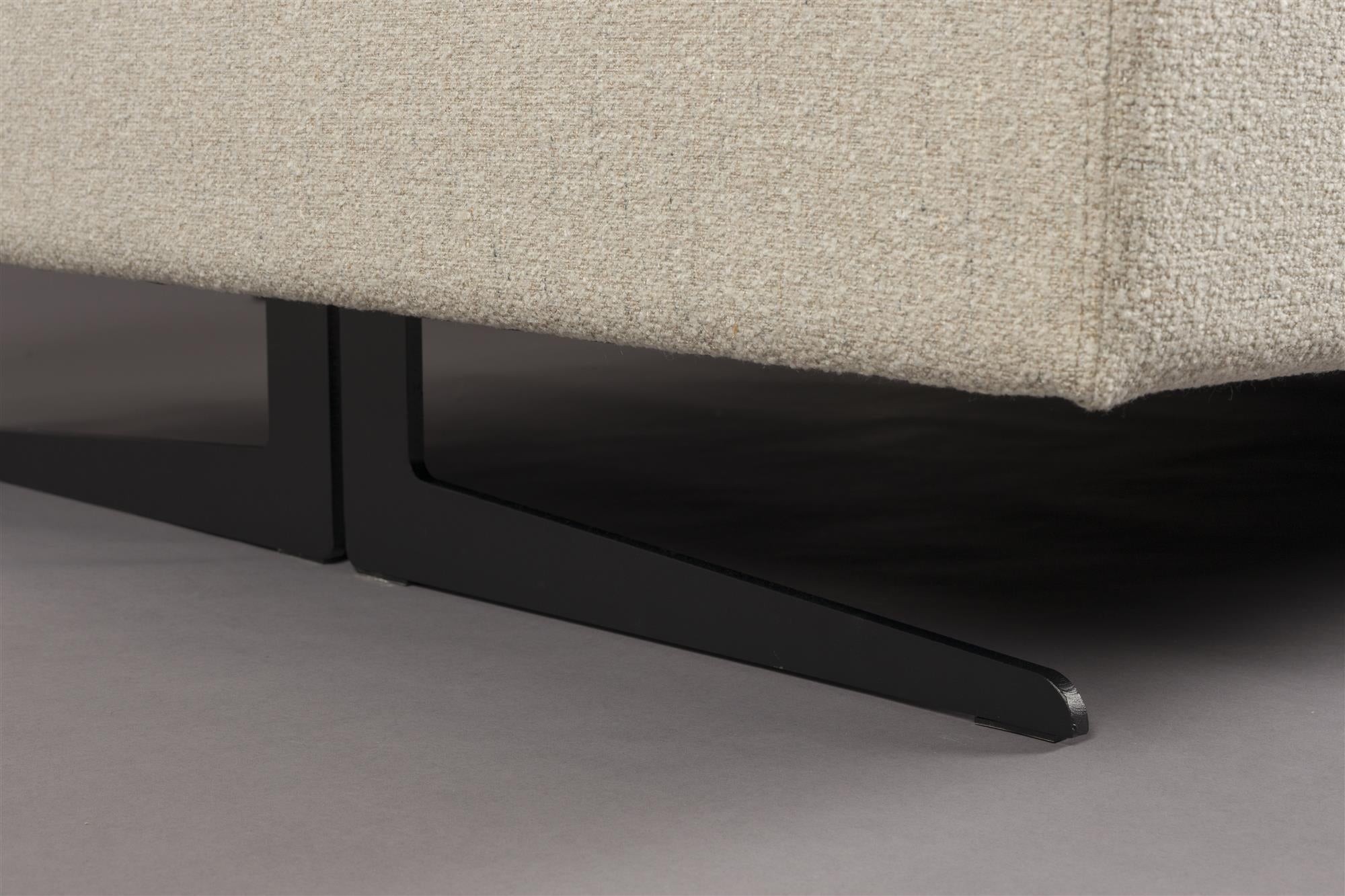 Right -sided shelly beige corner with a black base
