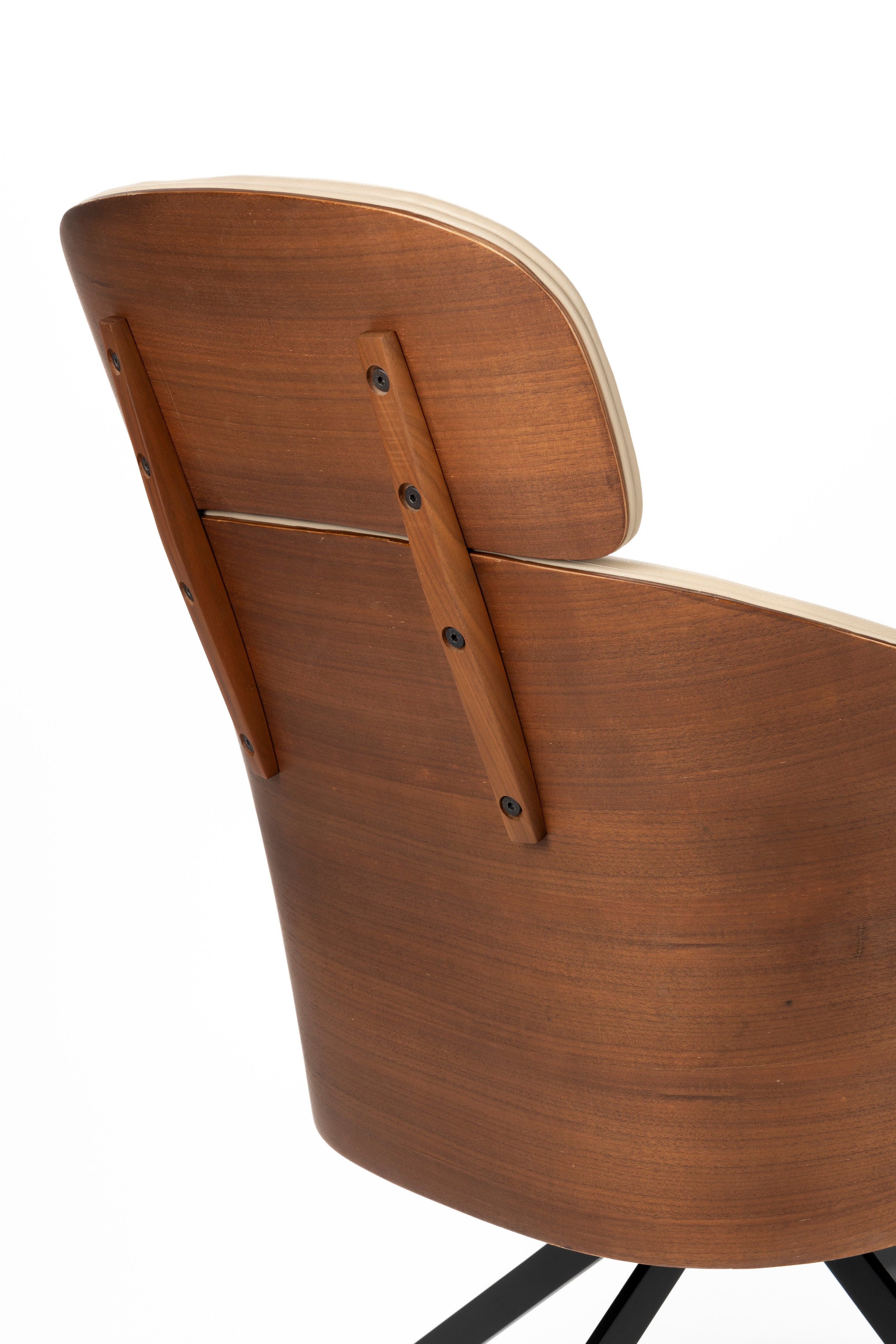Frie -Sessel Beige Eco -Leder mit einer schwarzen Basis