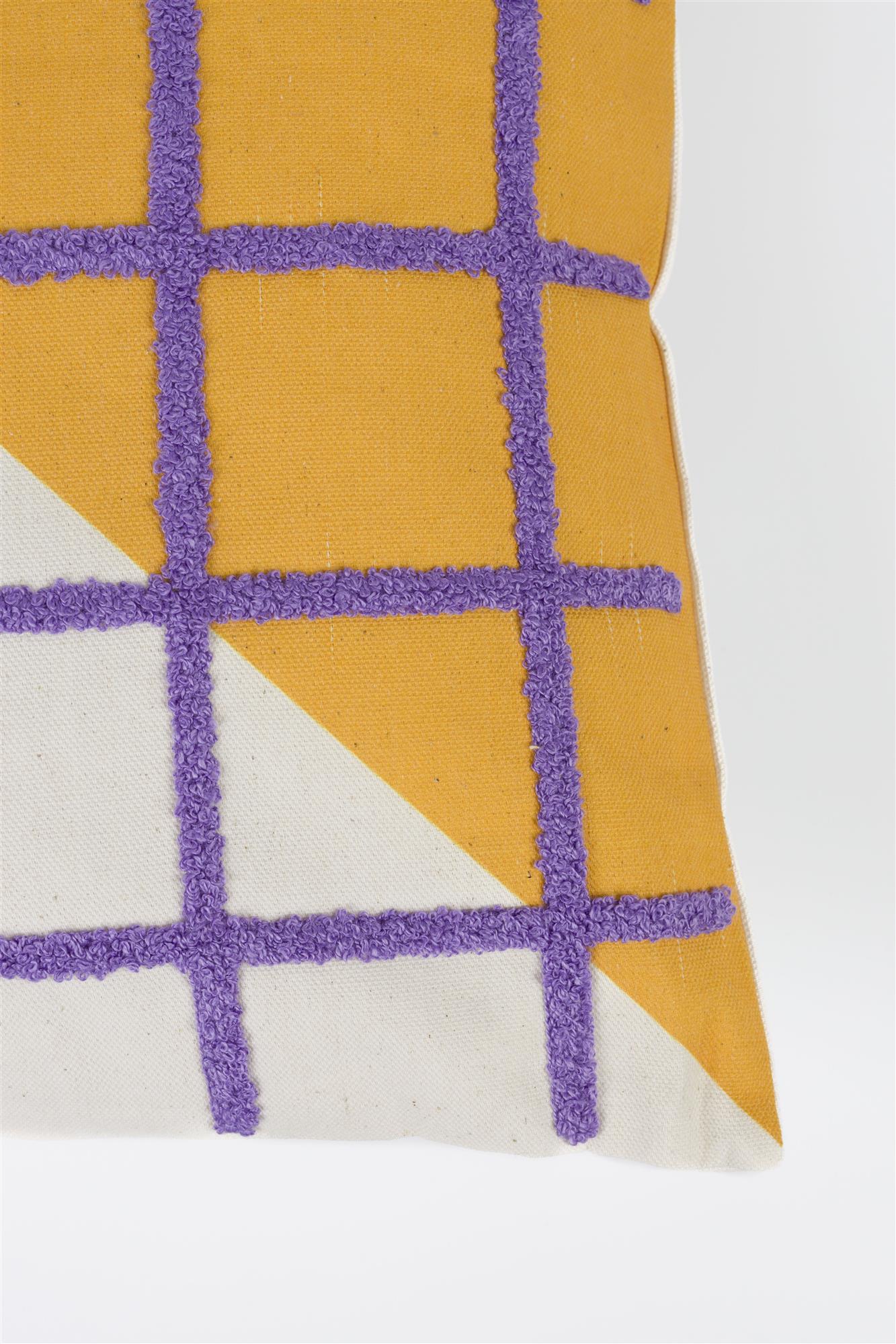 SOTA Cushion Orange with Purple Checkered Pattern