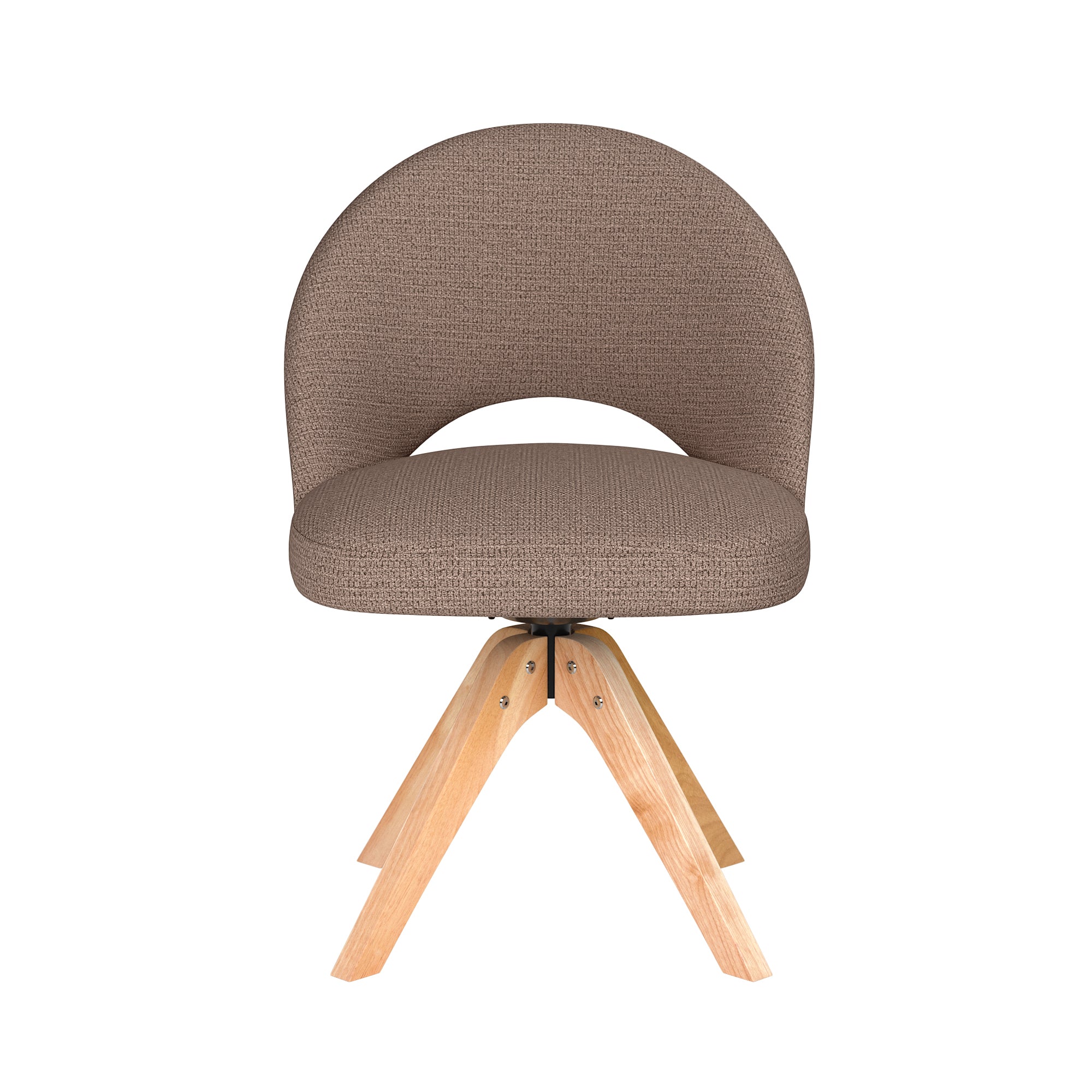 MICK taupe swivel chair with wooden base