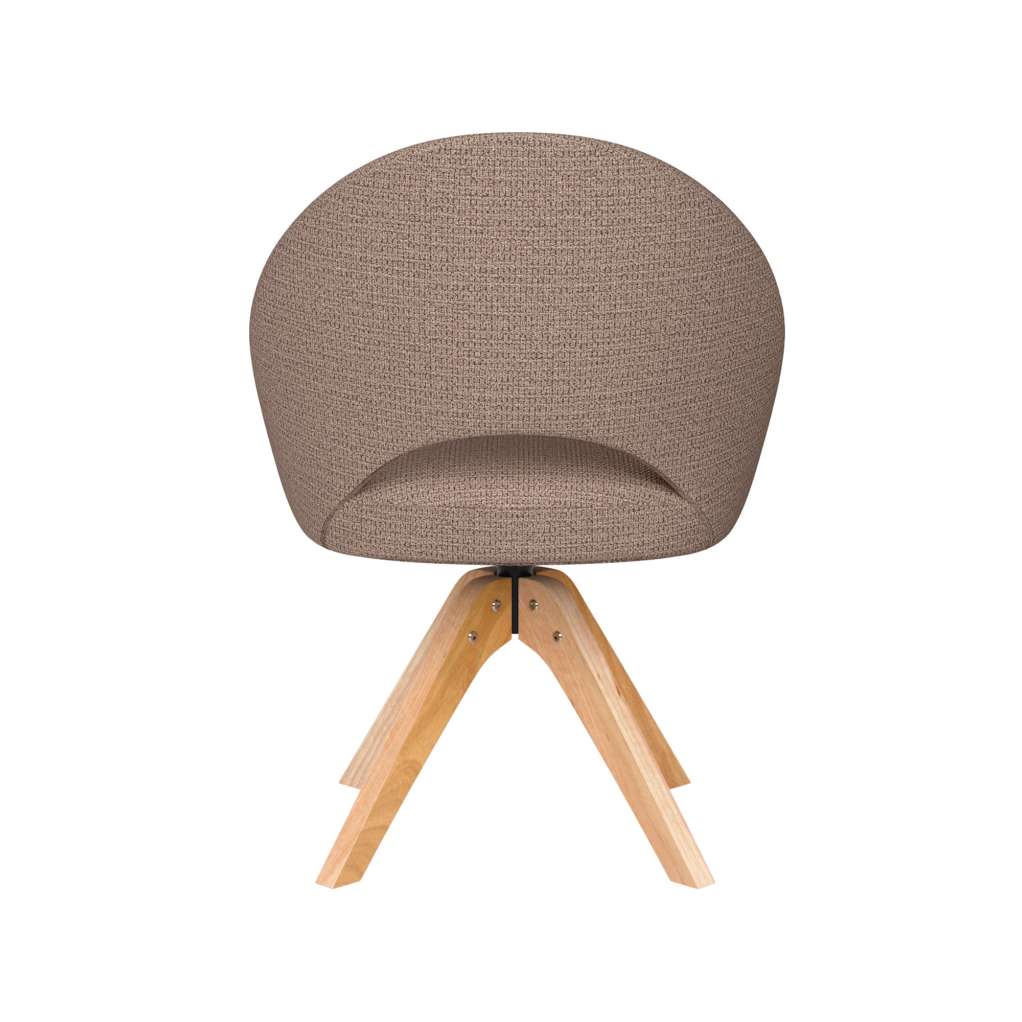 MICK taupe swivel chair with wooden base