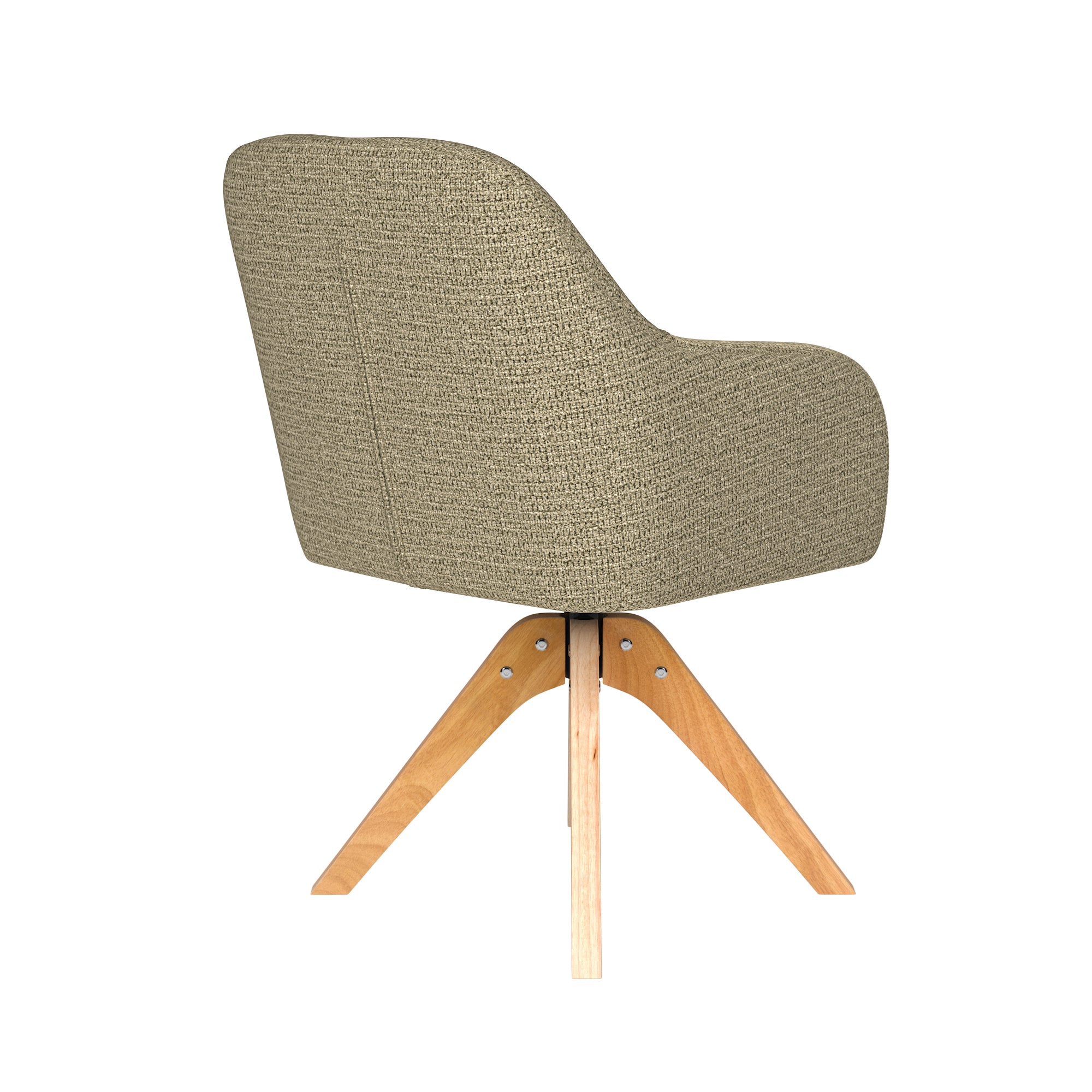 OTIS green swivel chair with wooden base