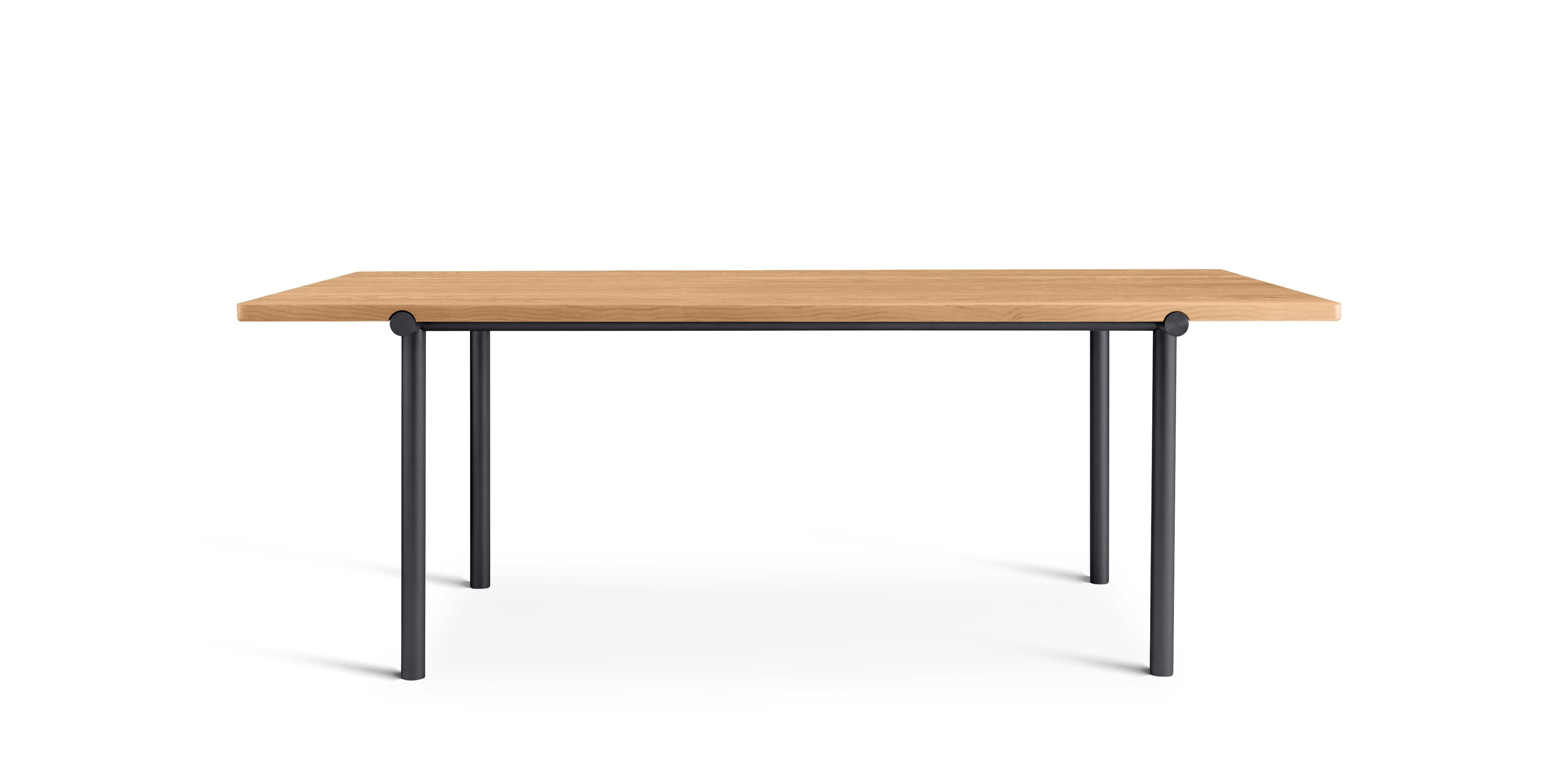 TUBBY TUBE table oak with black base