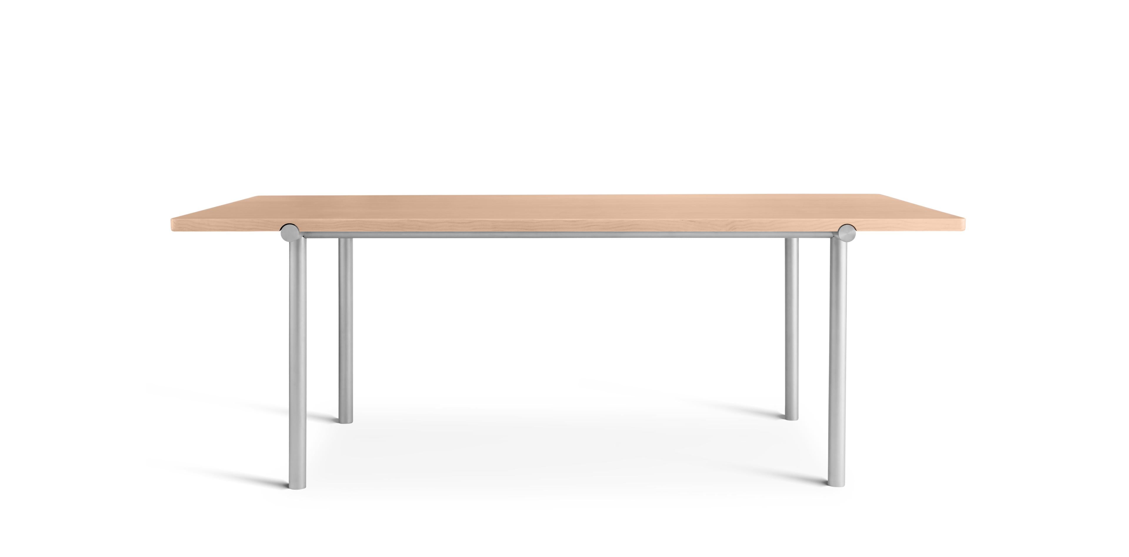 TUBBY TUBE brown table with aluminum base