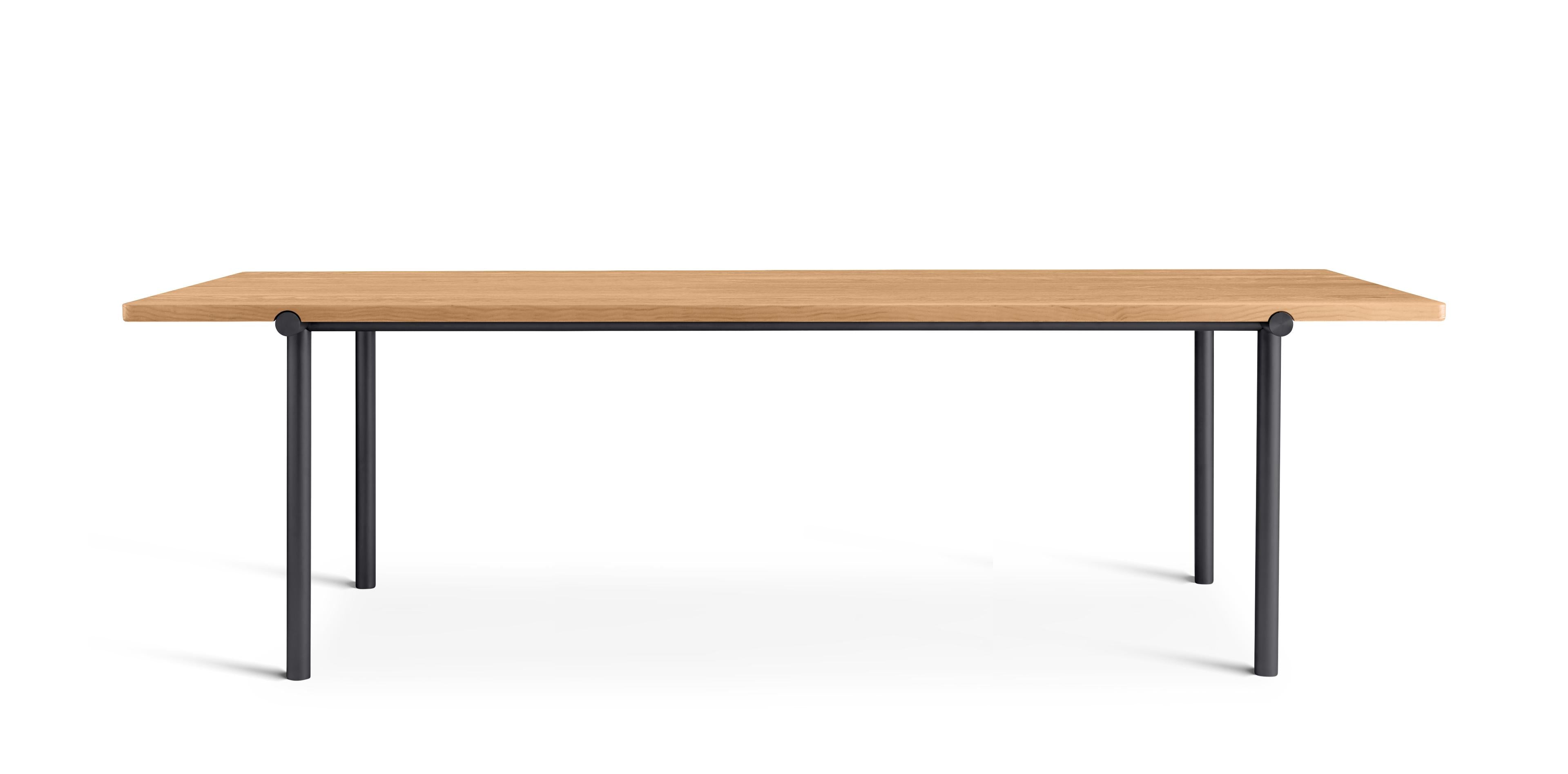 TUBBY TUBE table oak with black base