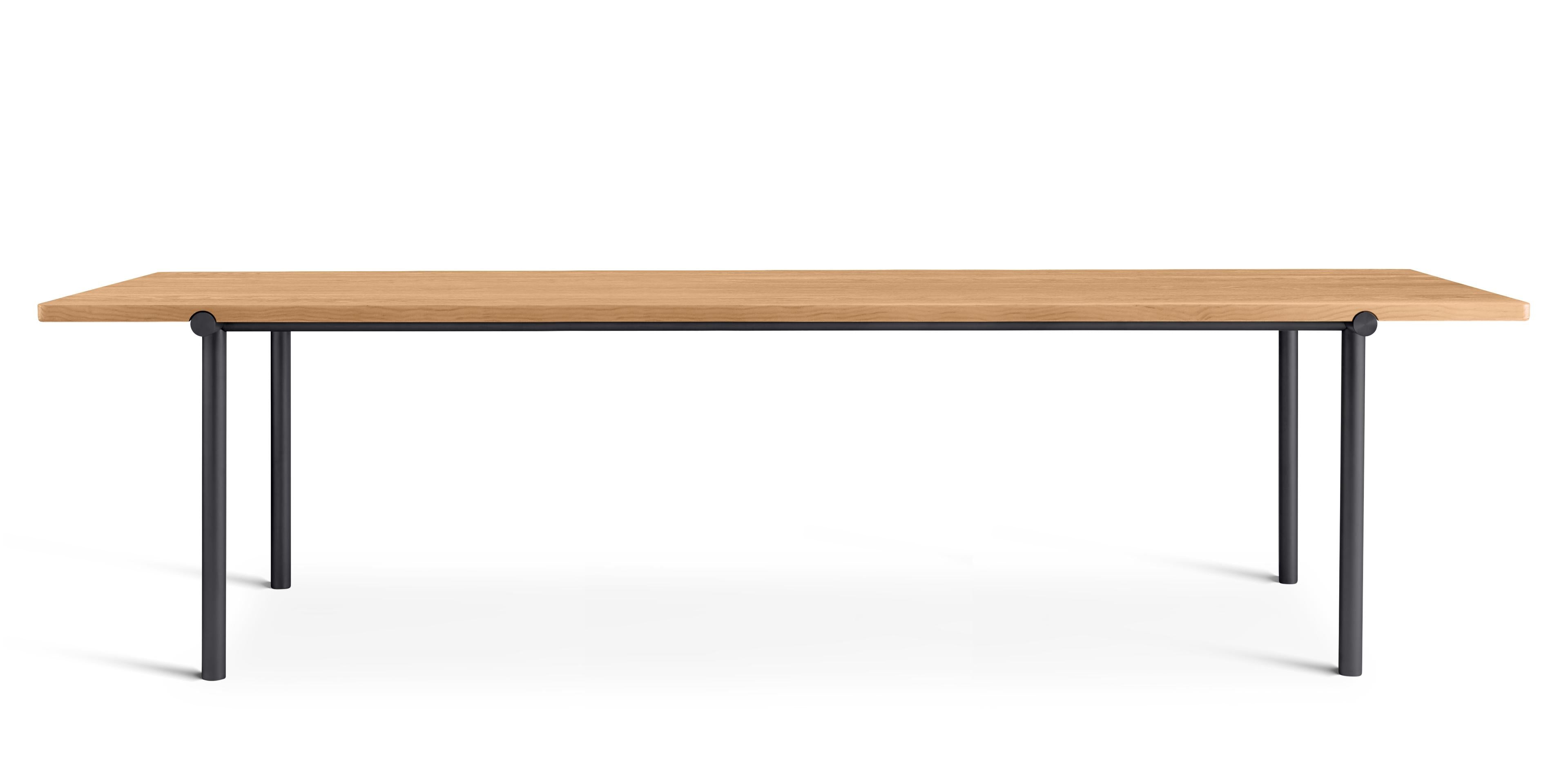 TUBBY TUBE table oak with black base