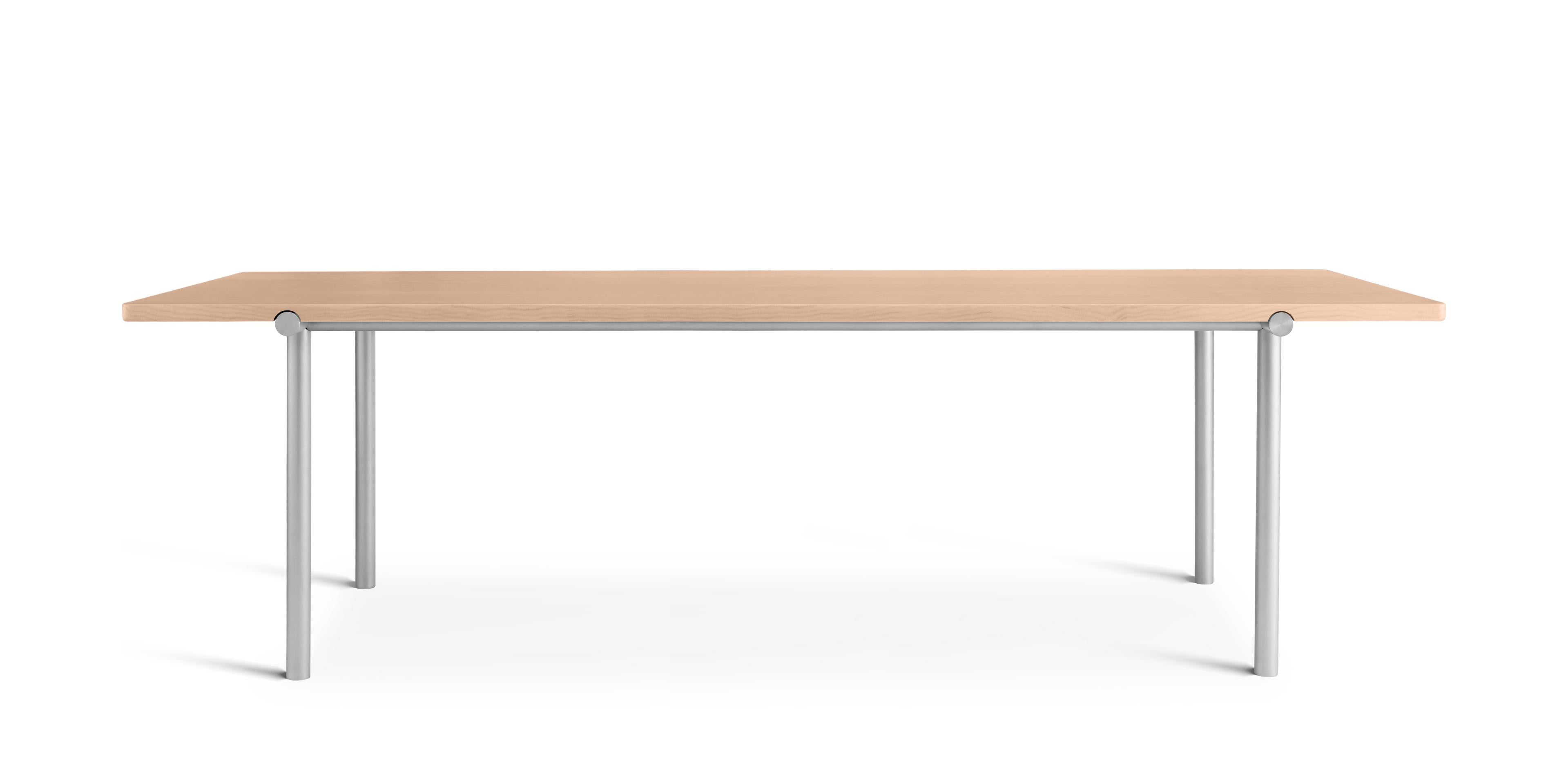 TUBBY TUBE brown table with aluminum base