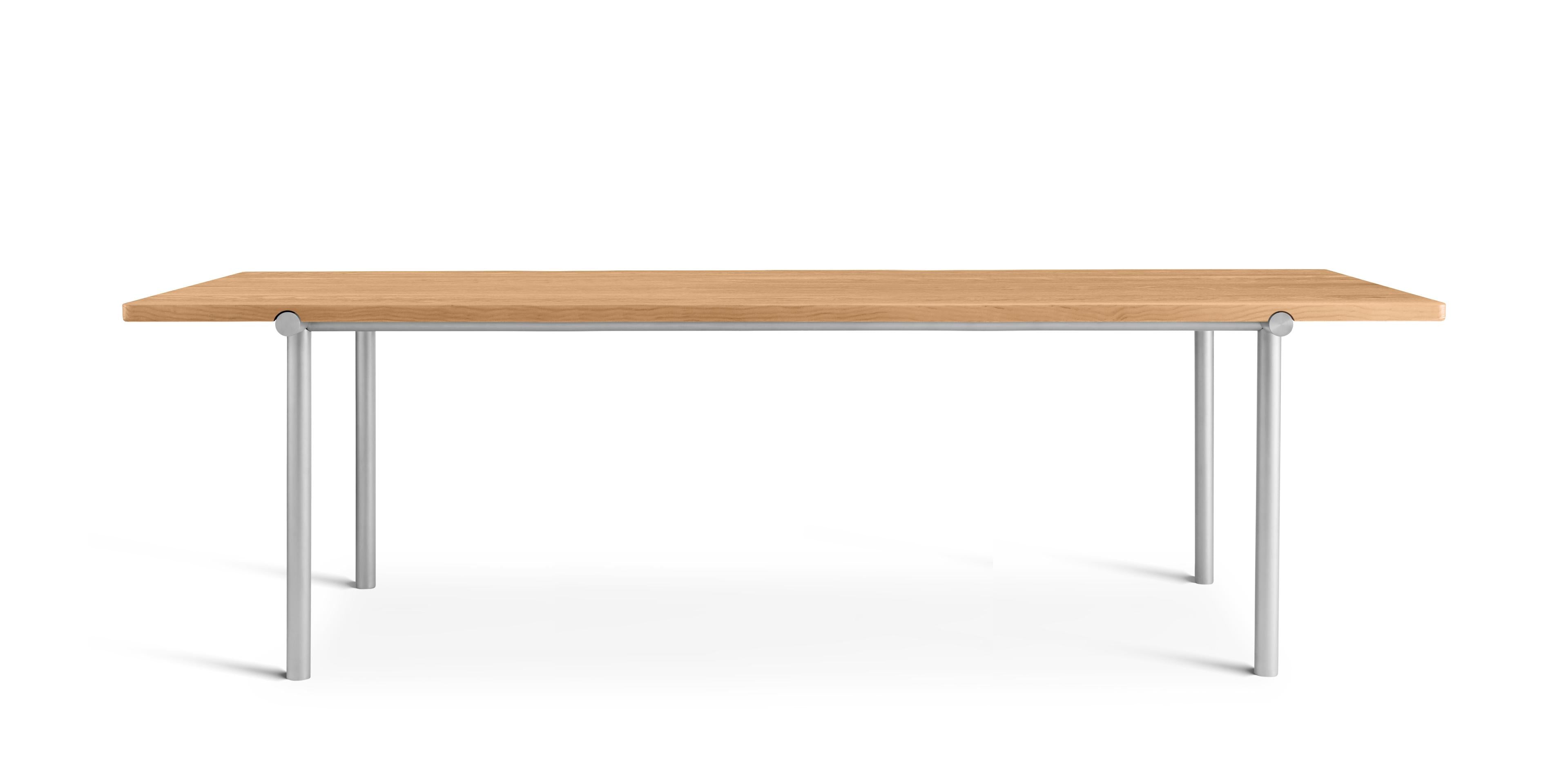 TUBBY TUBE Table oak with aluminum base