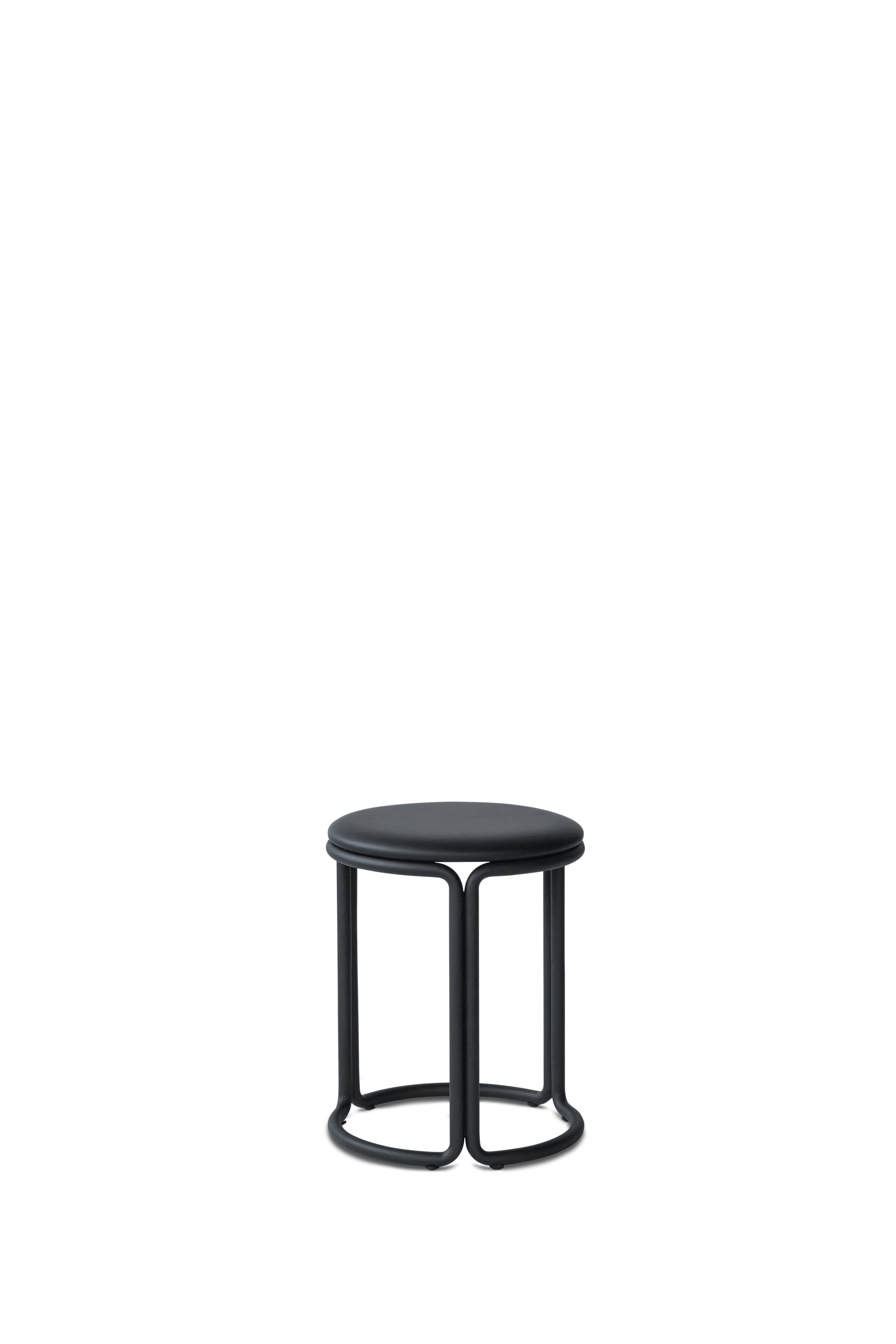 Hocker HARDIE schwarz mit schwarzem Sitz