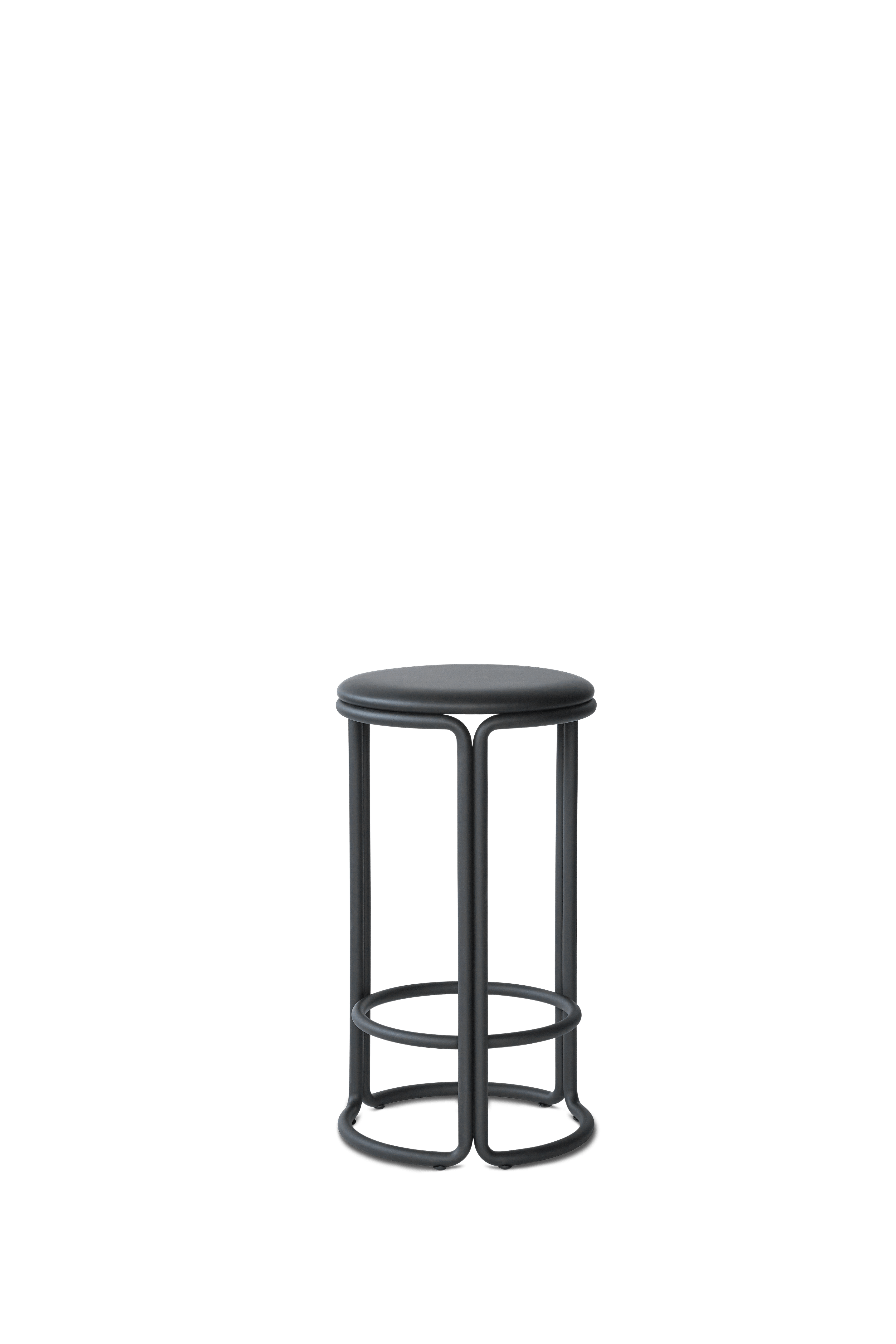Hocker HARDIE schwarz mit schwarzem Sitz
