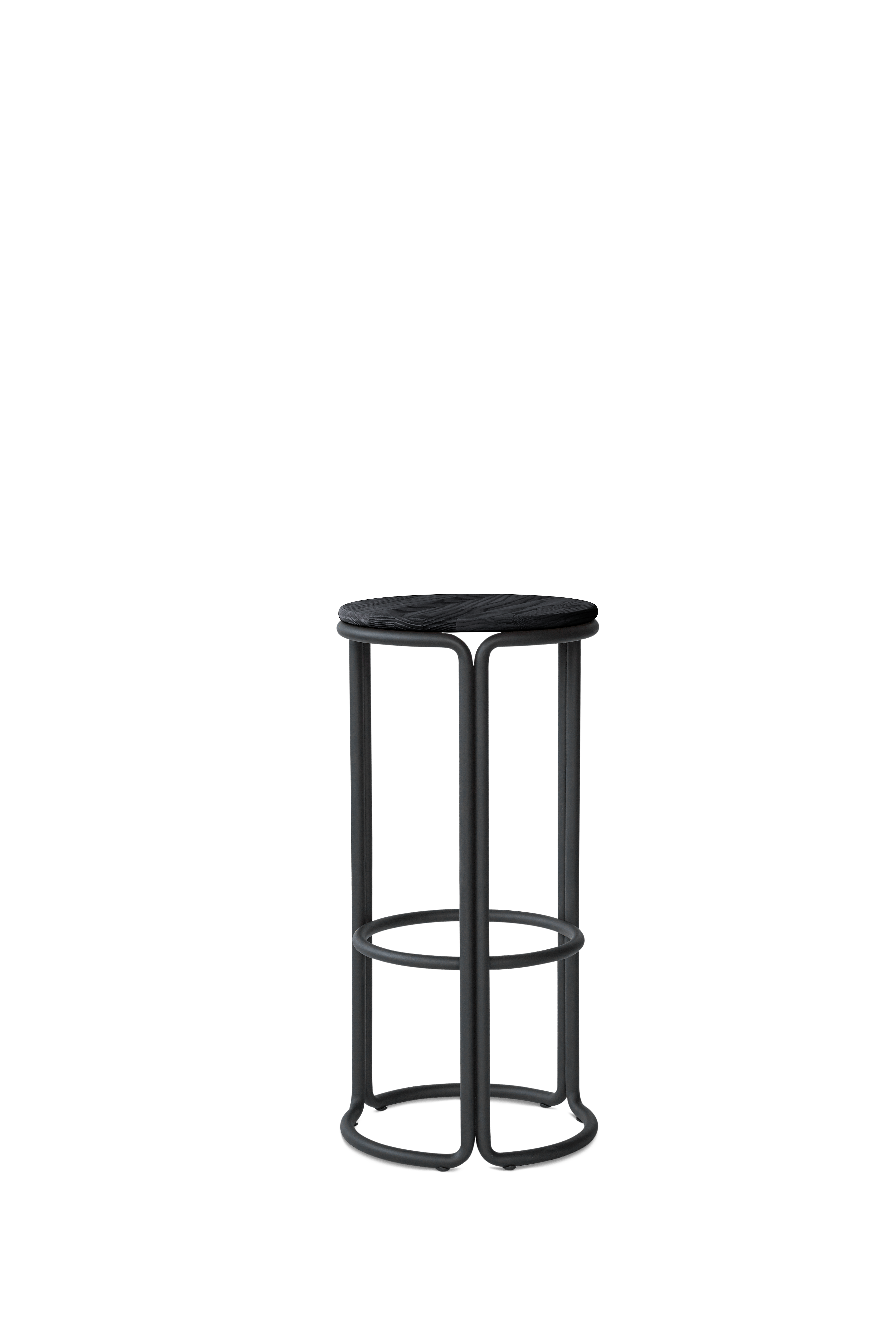 Hocker HARDIE schwarz mit schwarzem Sitz