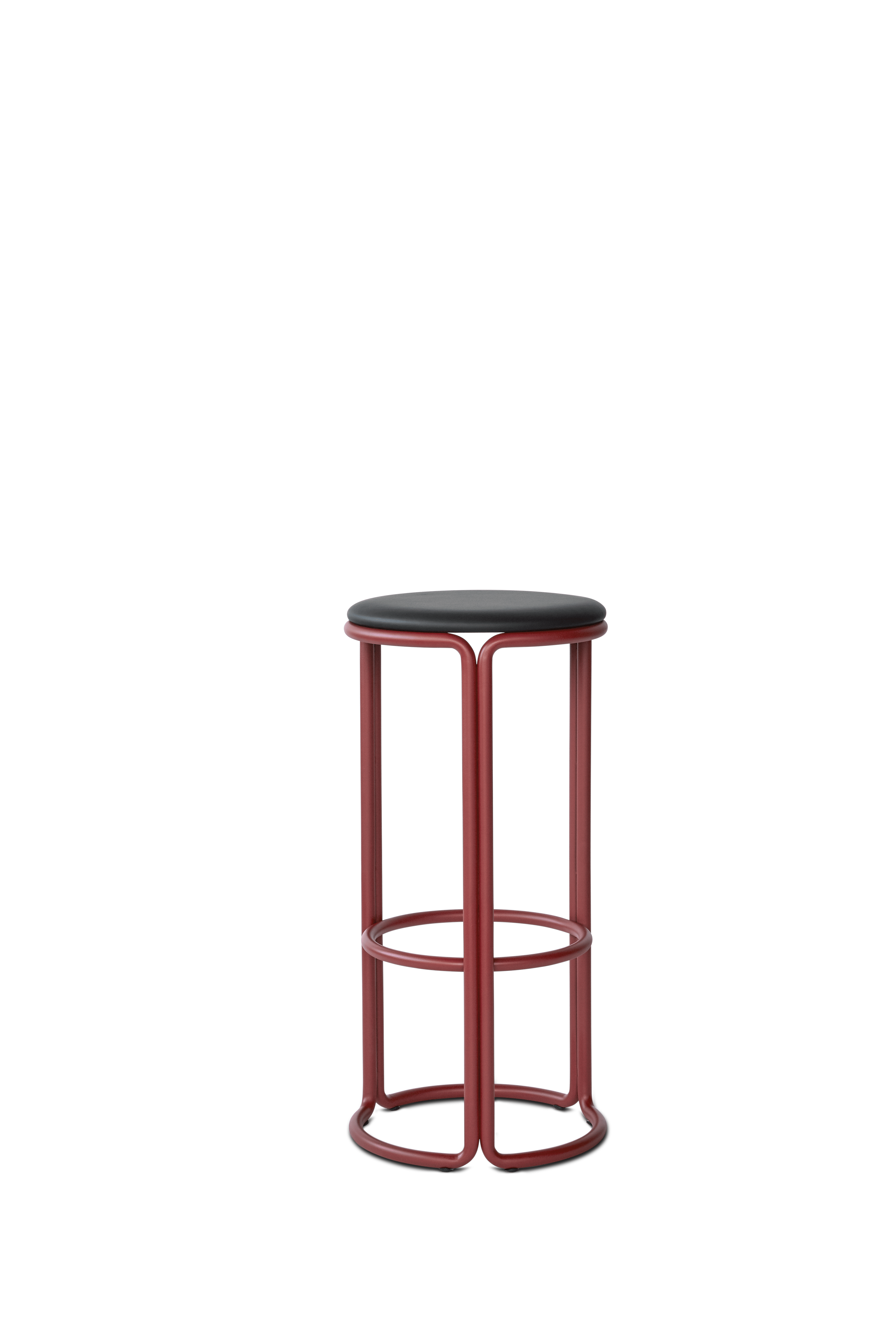 HARDIE stool red with black seat