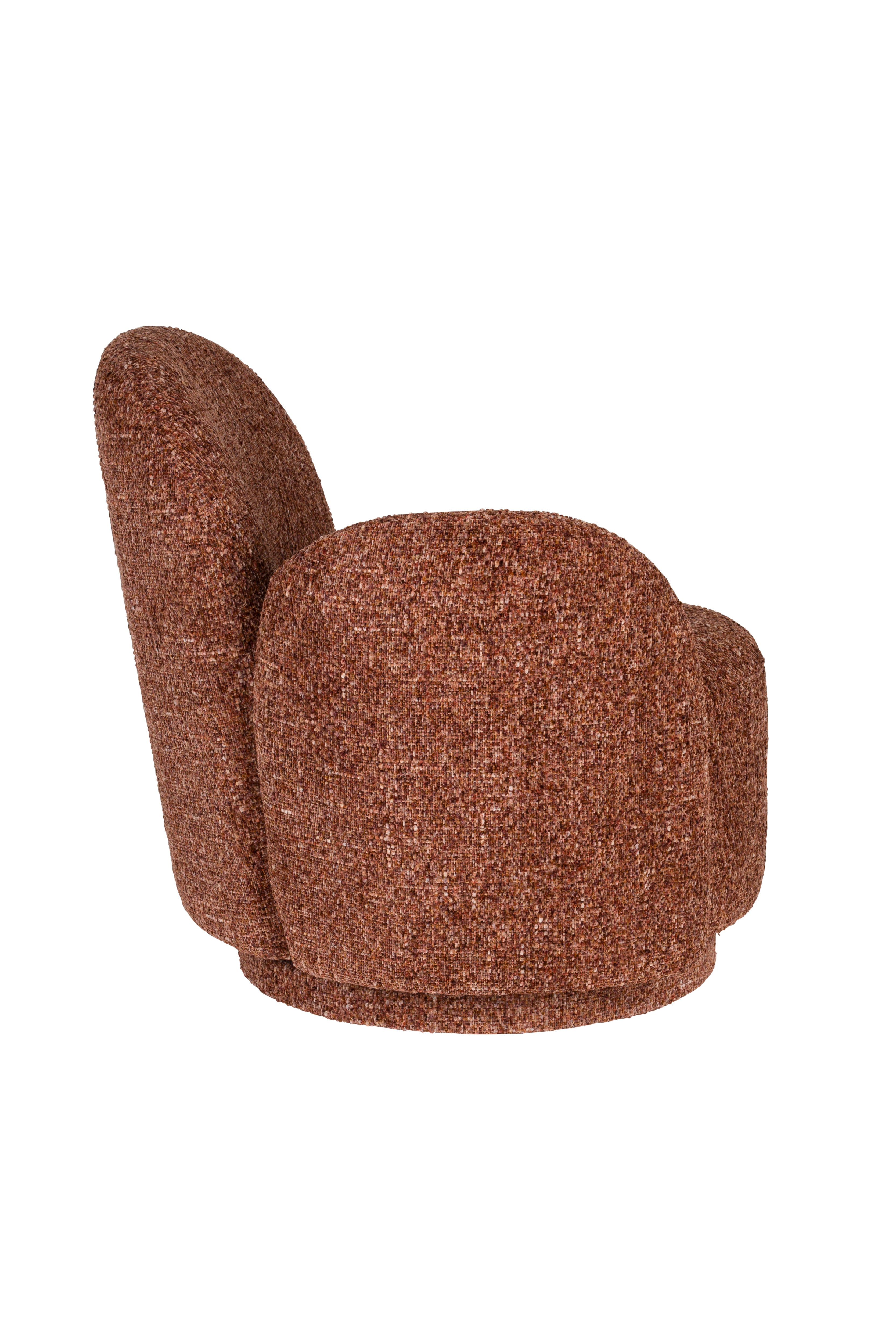 ROSE swivel armchair in burgundy mélange