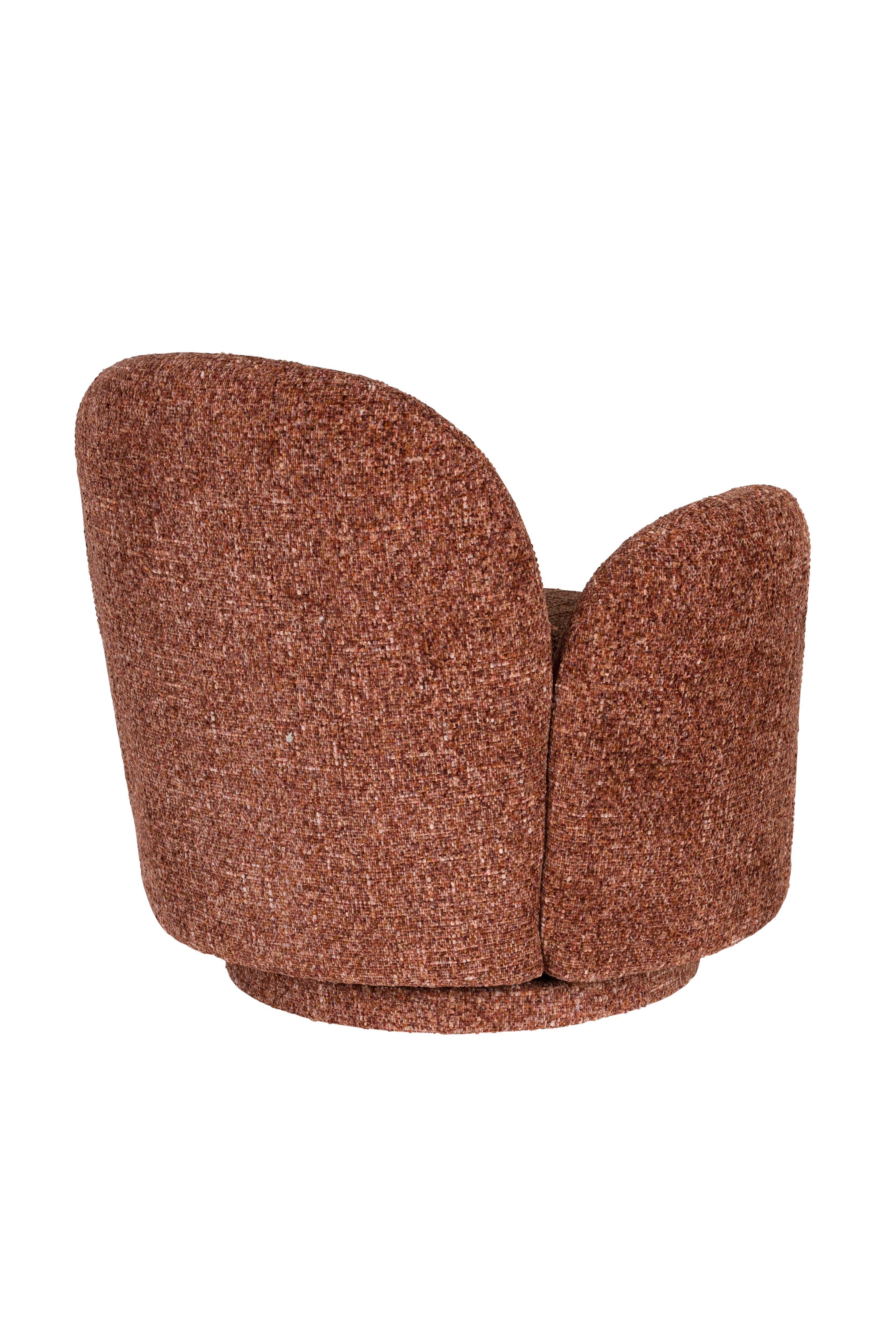 ROSE swivel armchair in burgundy mélange