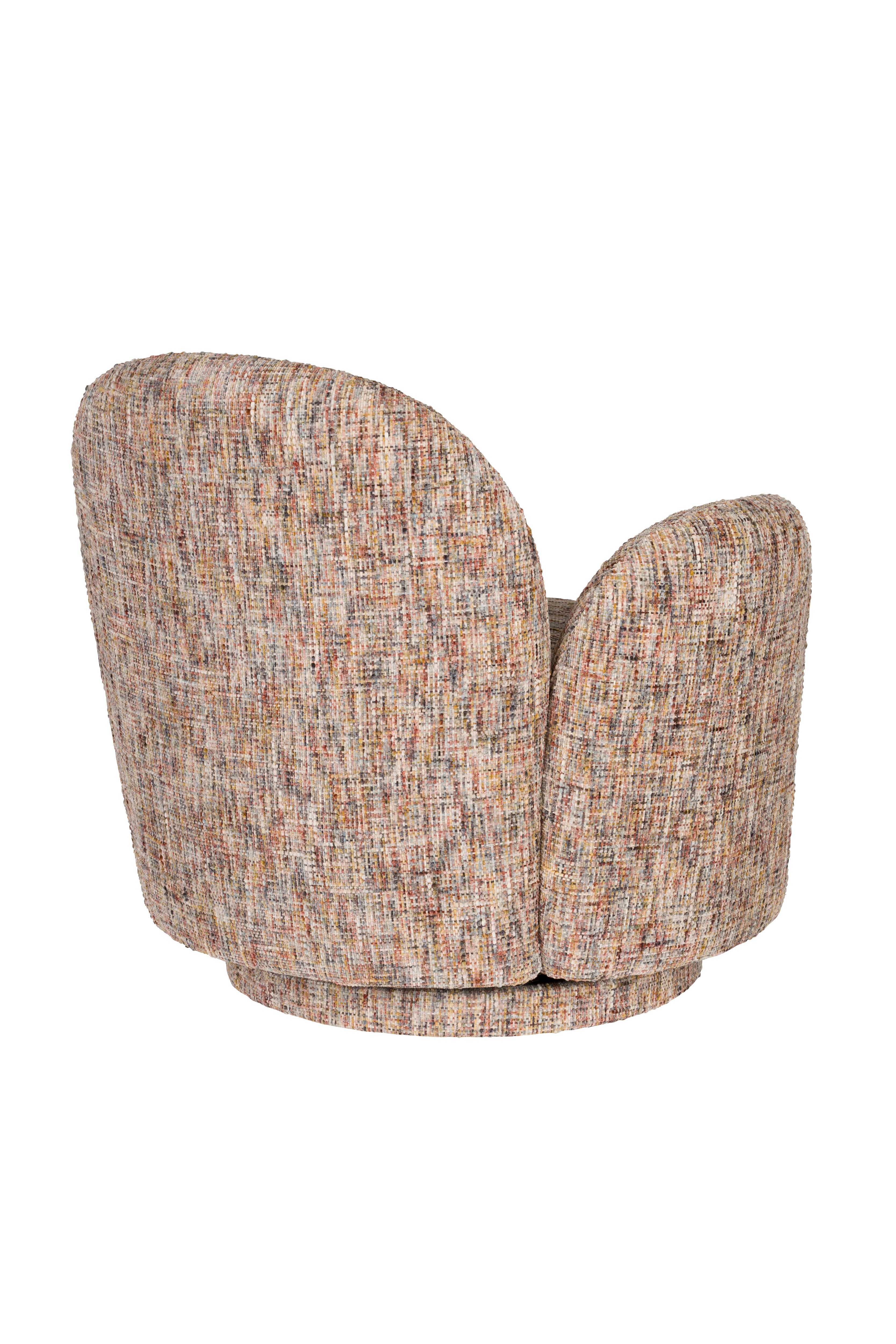 ROSE swivel armchair brown mélange