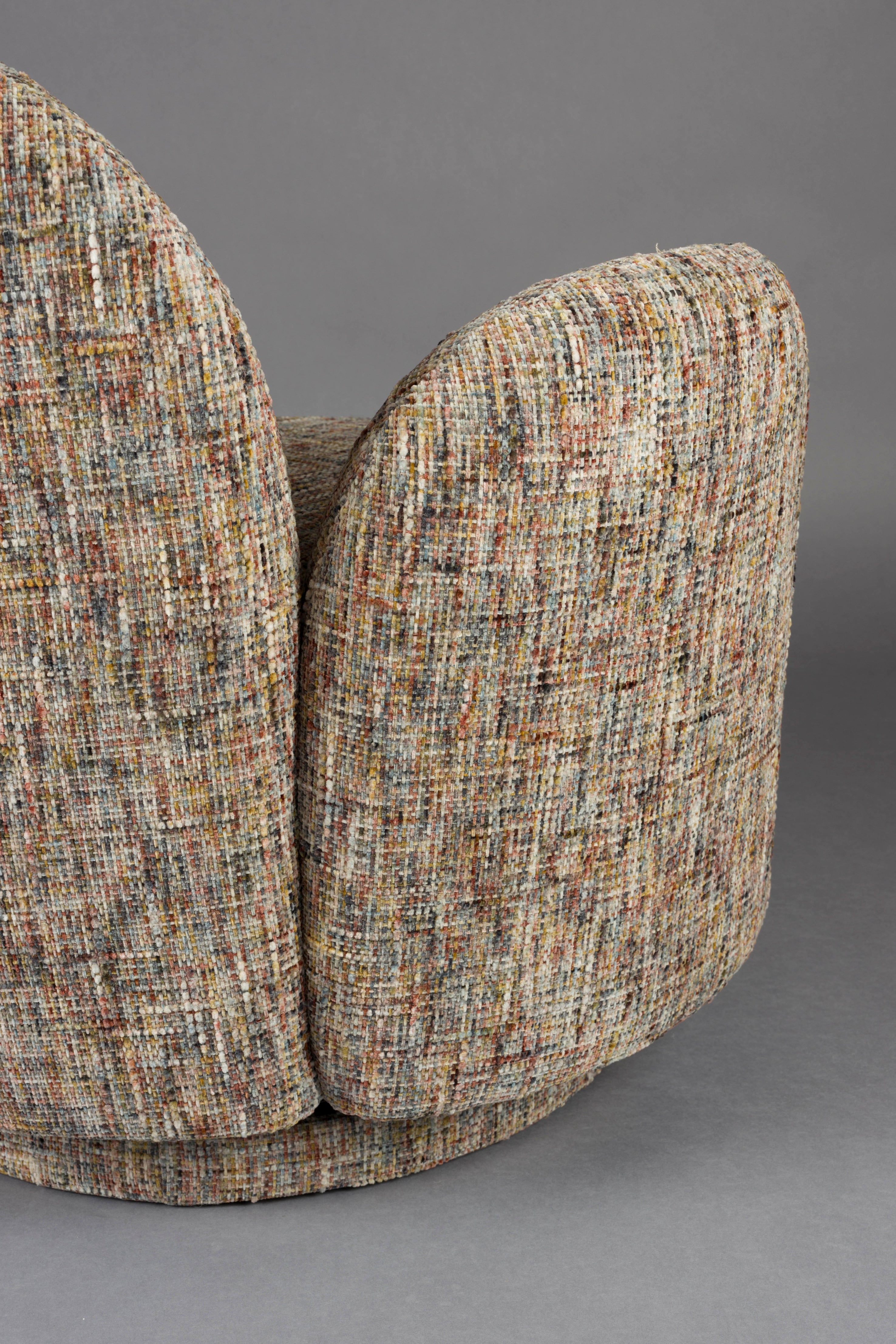 ROSE swivel armchair brown mélange
