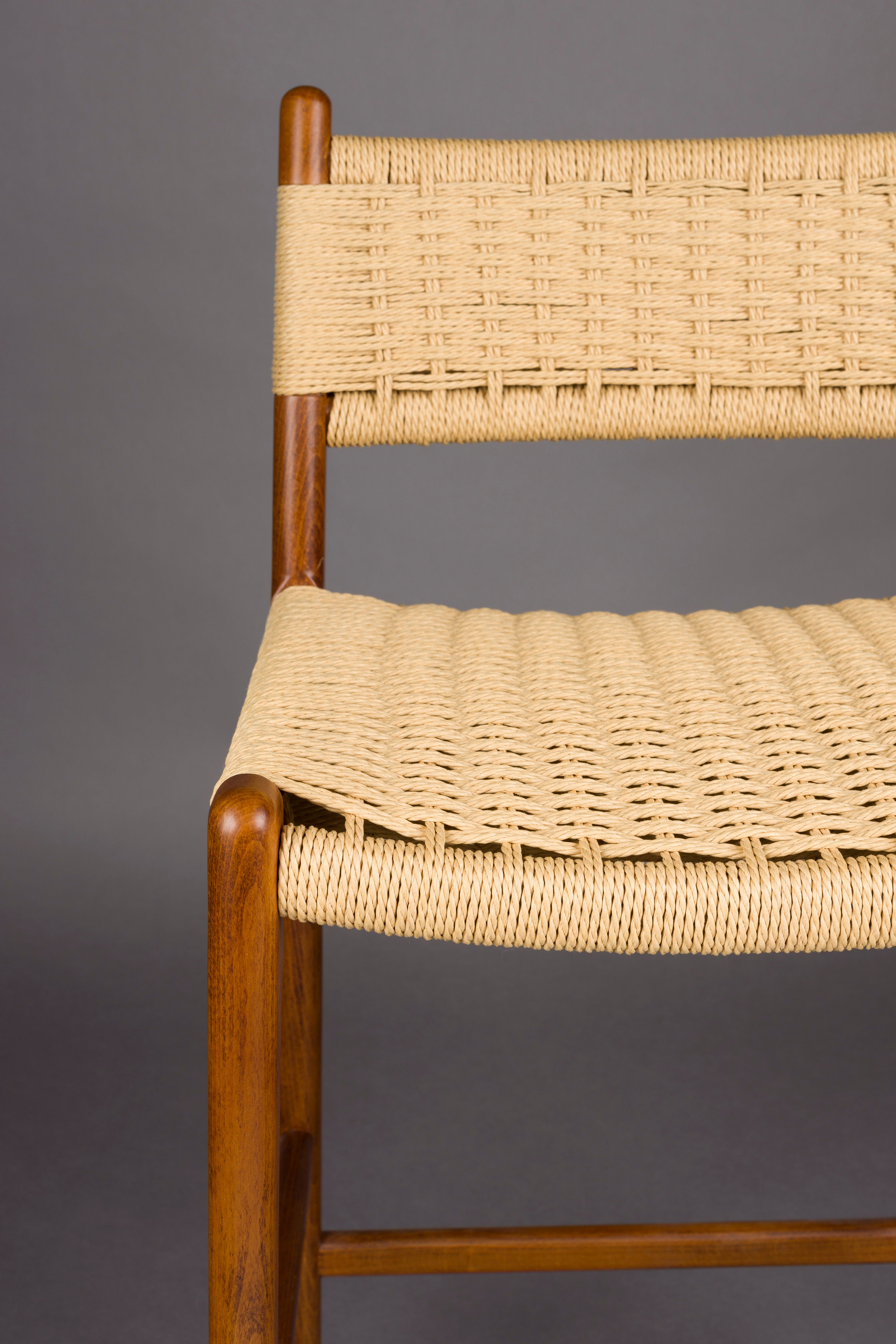 CECILE Stool made of beech wood with walnut finish