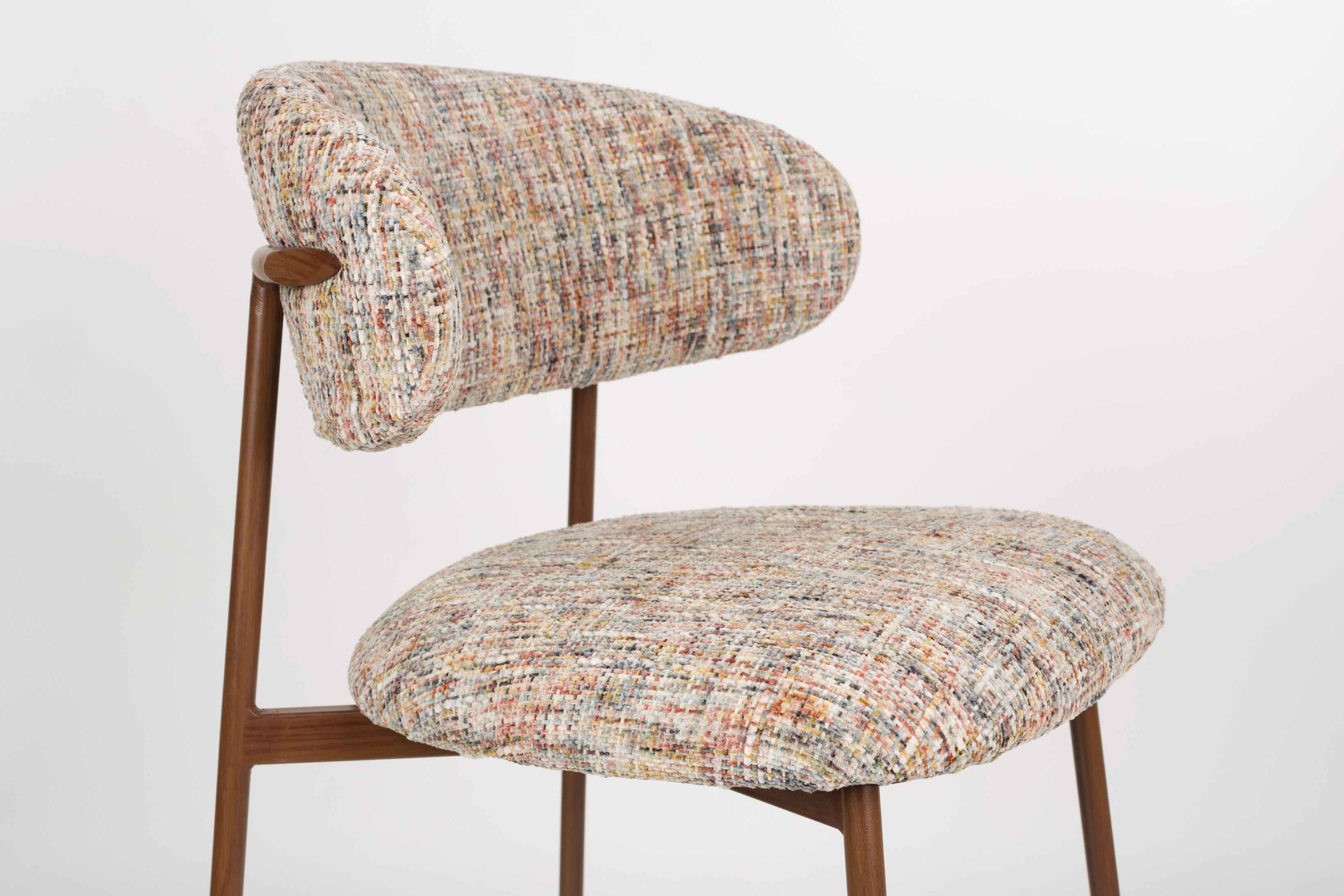 CLAES Bar Stool Beige Melange with Brown Base