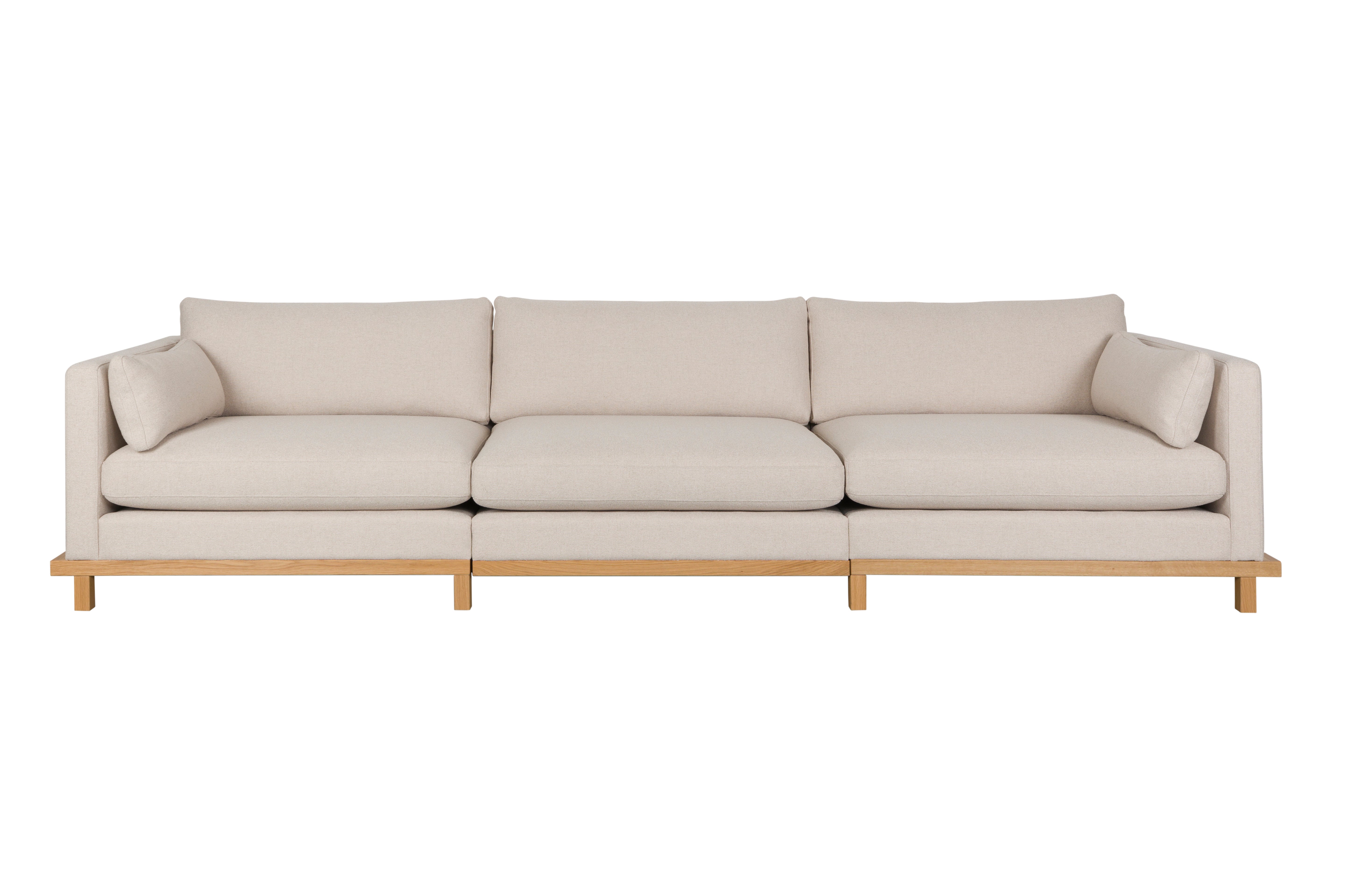 Sofa 4,5-sitzige BLOSSOM beige mit Holzgestell