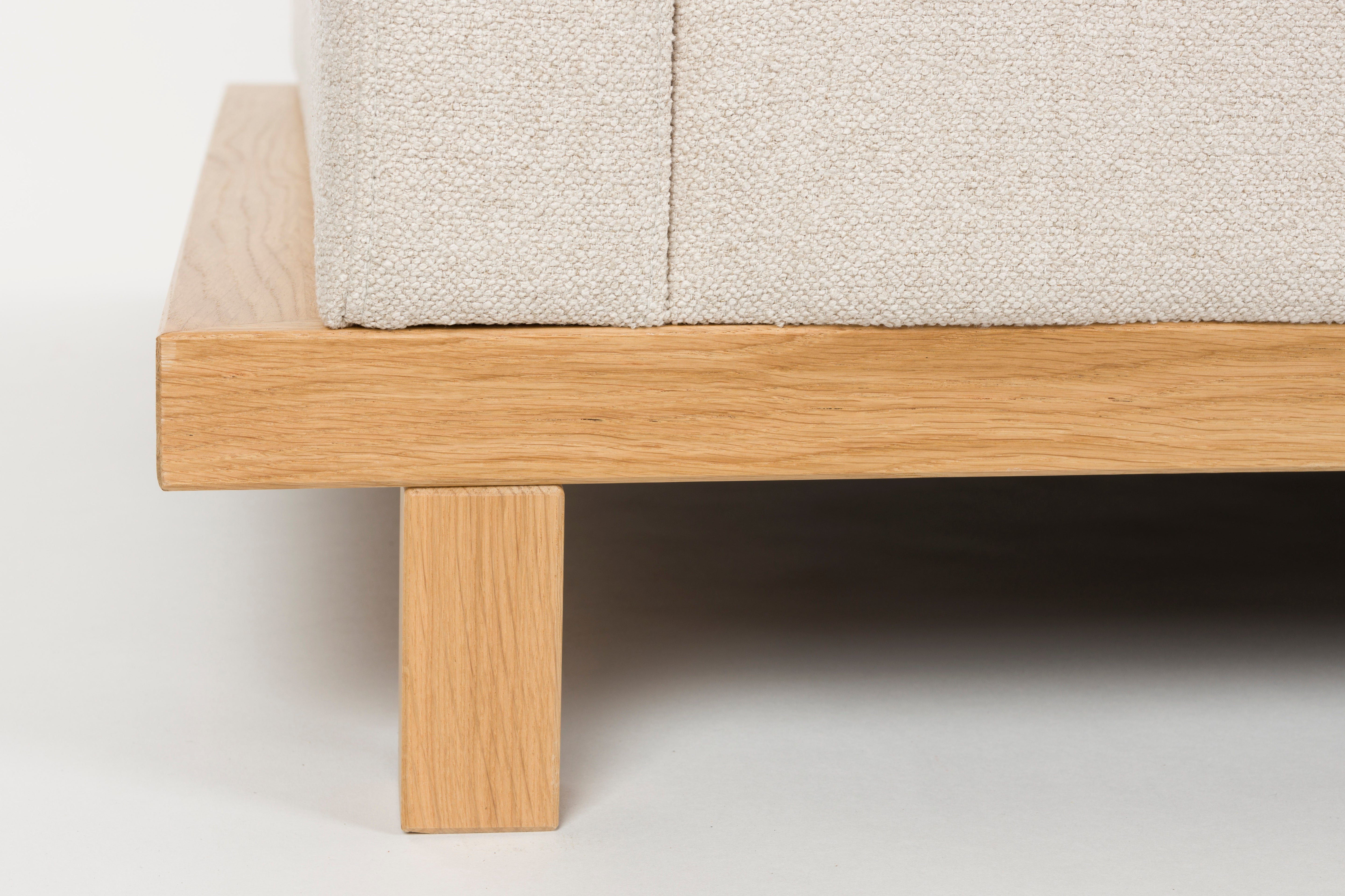 Sofa 4,5-sitzige BLOSSOM beige mit Holzgestell