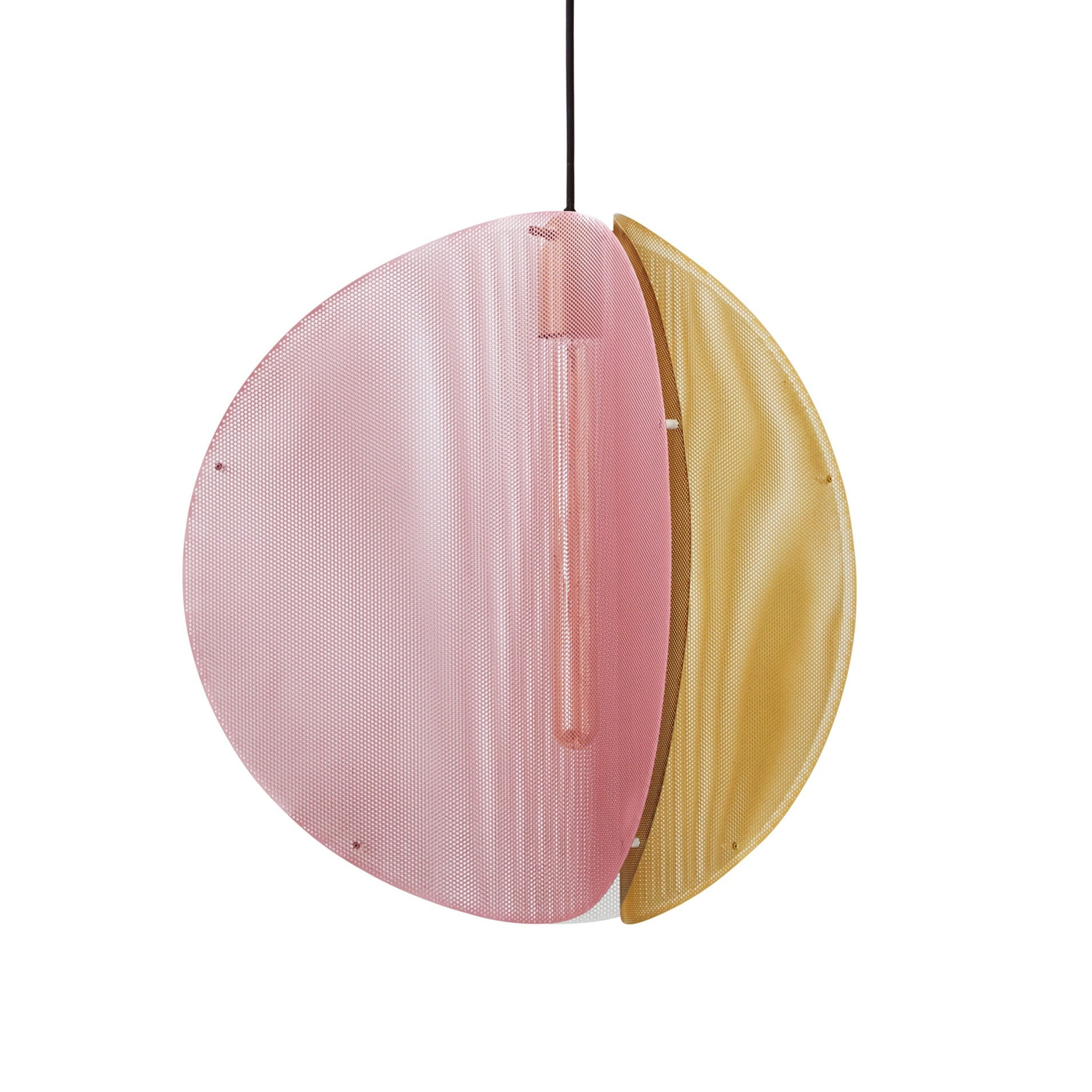 PROXIMA pendant lamp in brass with pink