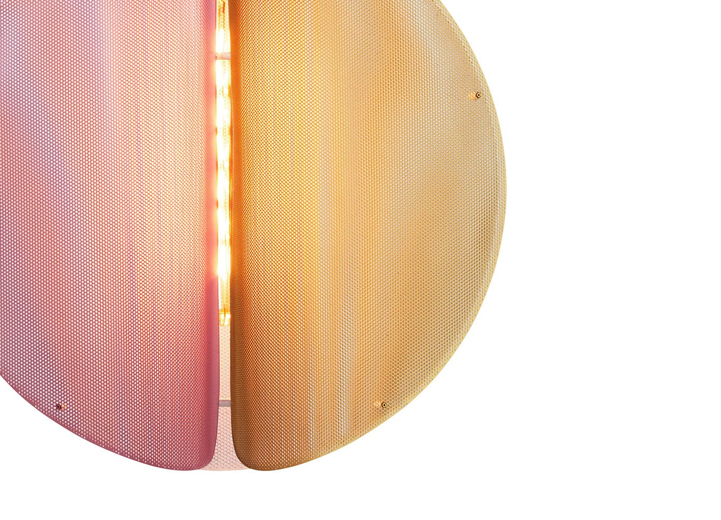 PROXIMA pendant lamp in brass with pink