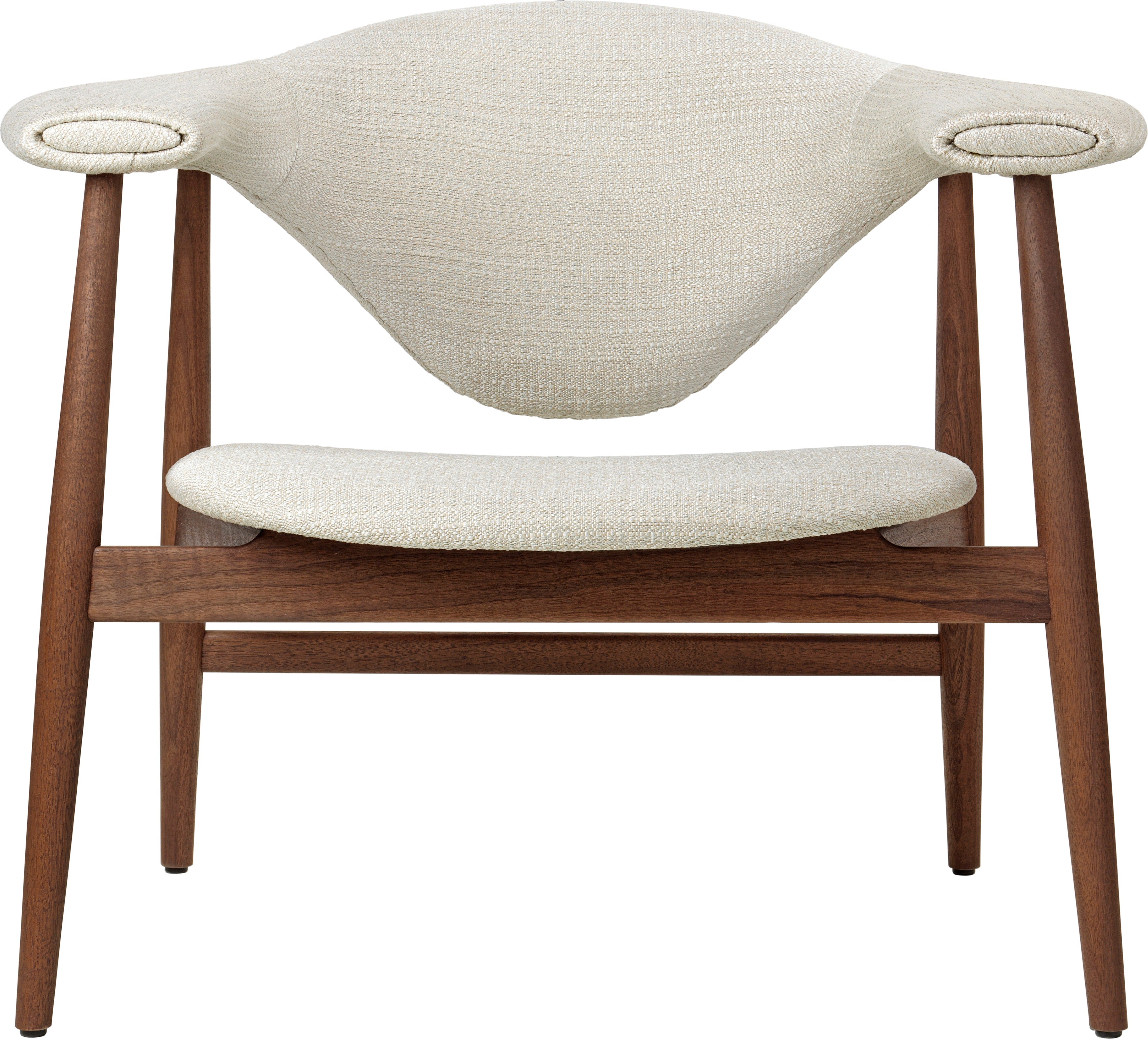 MASCULO upholstered armchair with walnut base