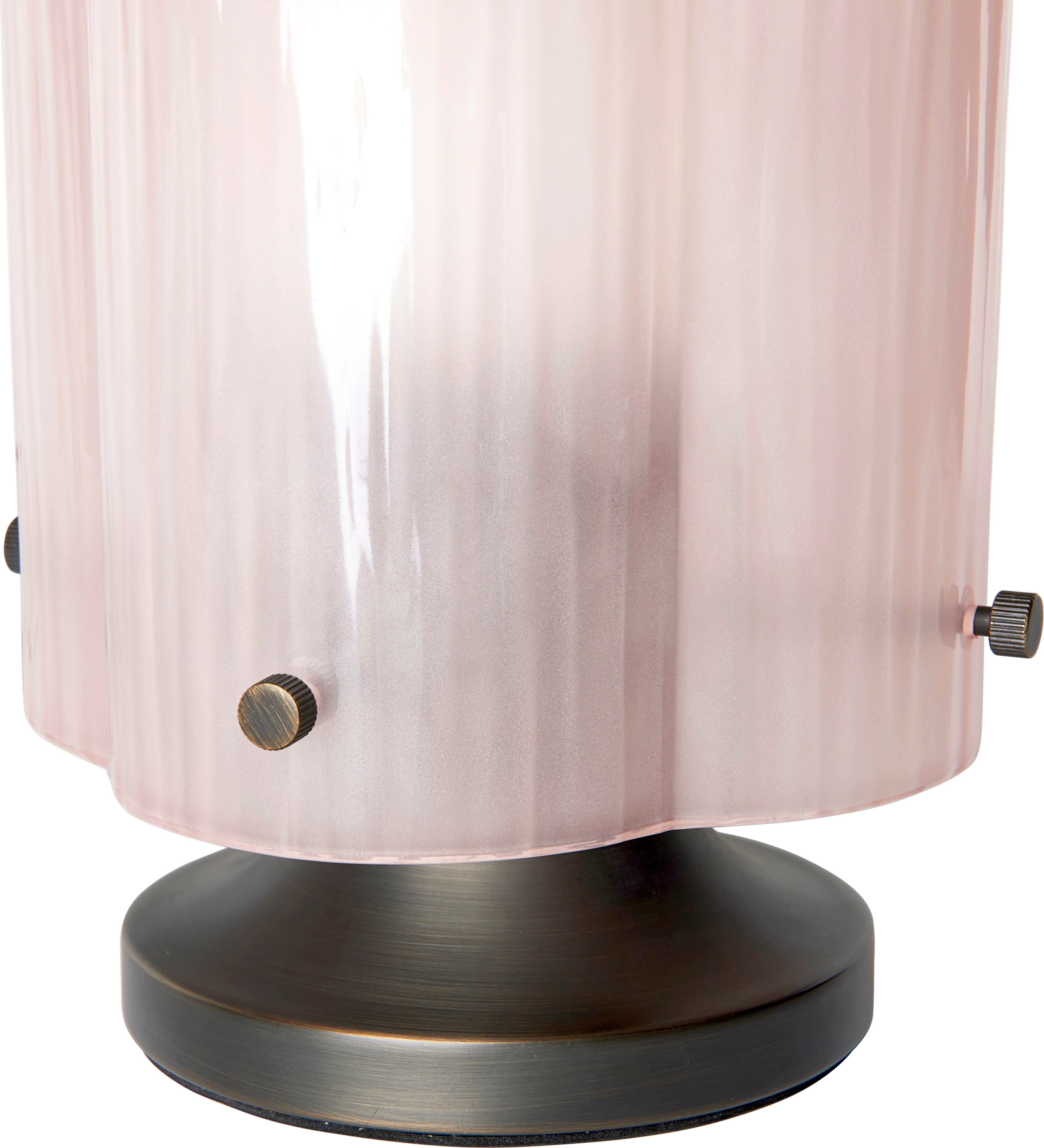 Tischlampe SEINE rosa Glas