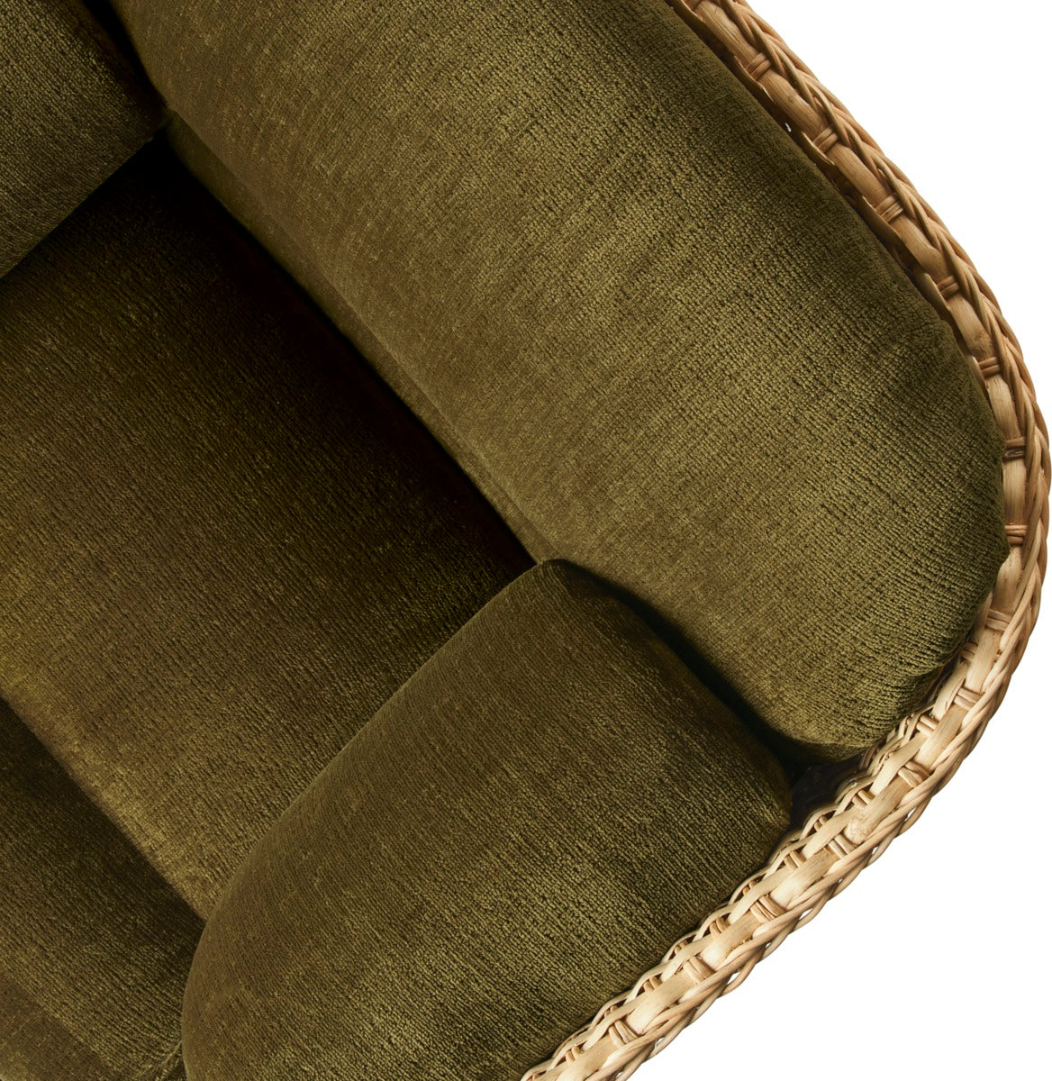 BASKET Sessel grün mit Rattan