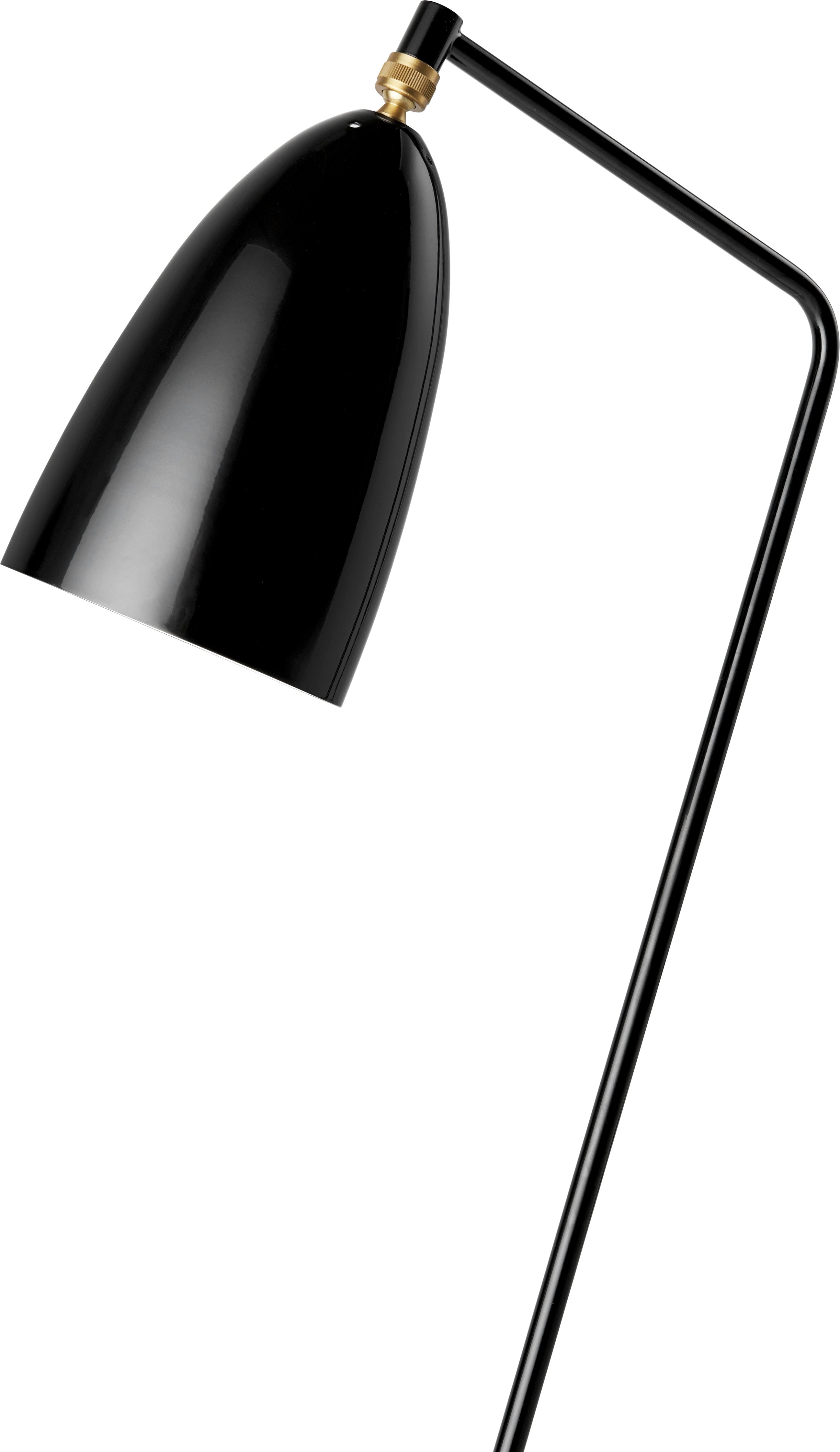 Stehlampe zum Lesen GRÄSHOPPA schwarz glänzend Dreibein