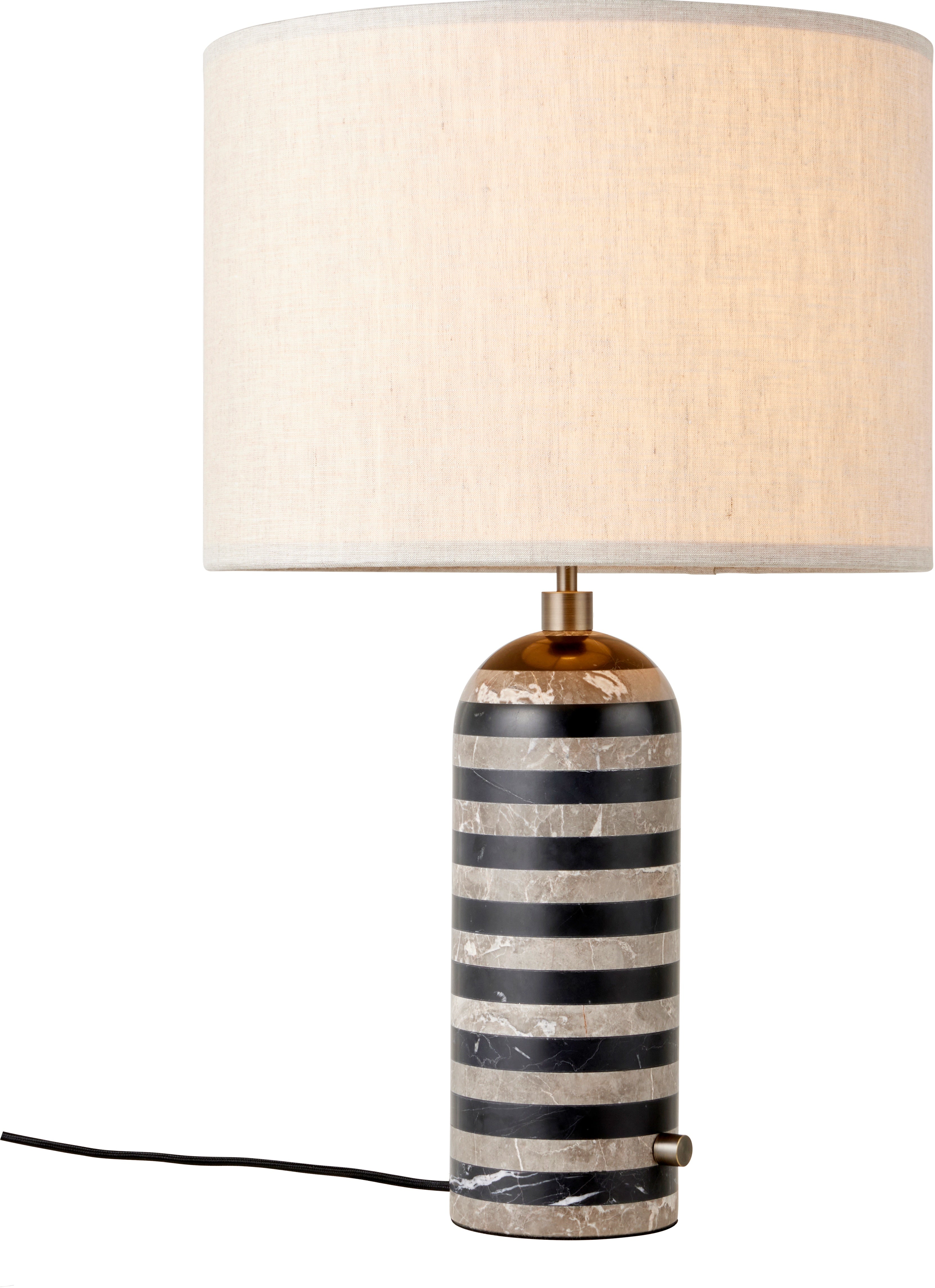 GRAVITY black table lamp with marble