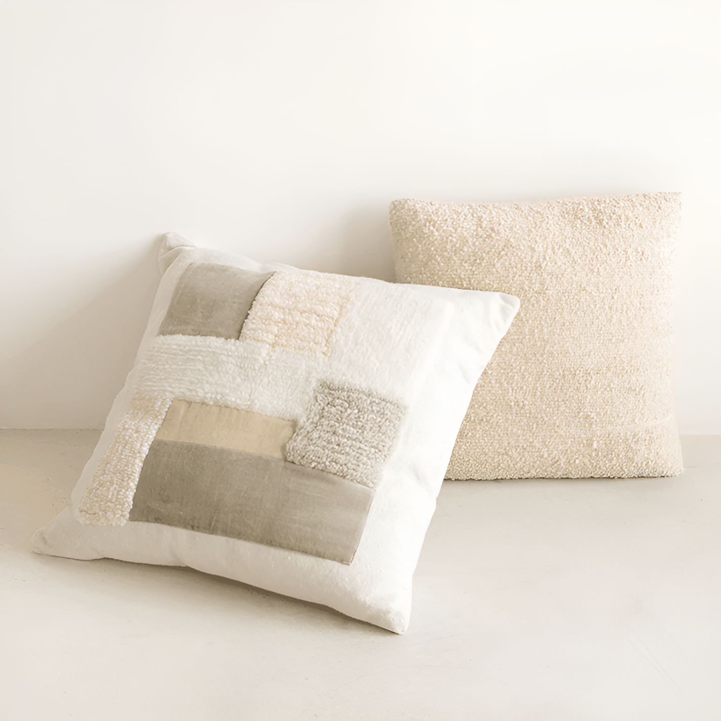 Cream pillow with brown