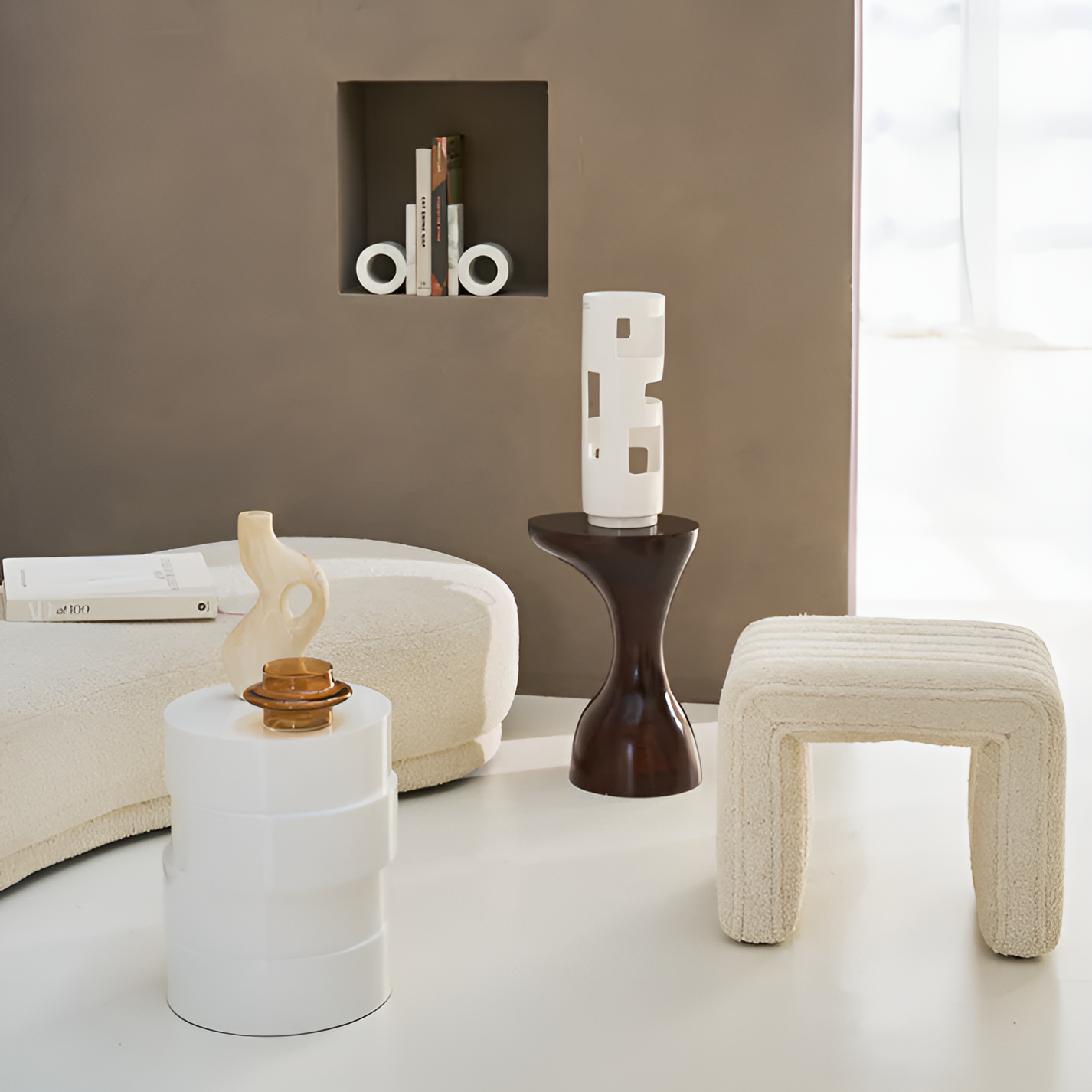 Pouf lyne broken white
