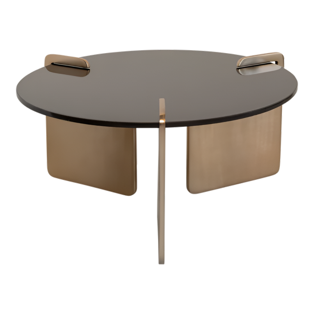 LINN Couchtisch mit Glasplatte und Metallgestell