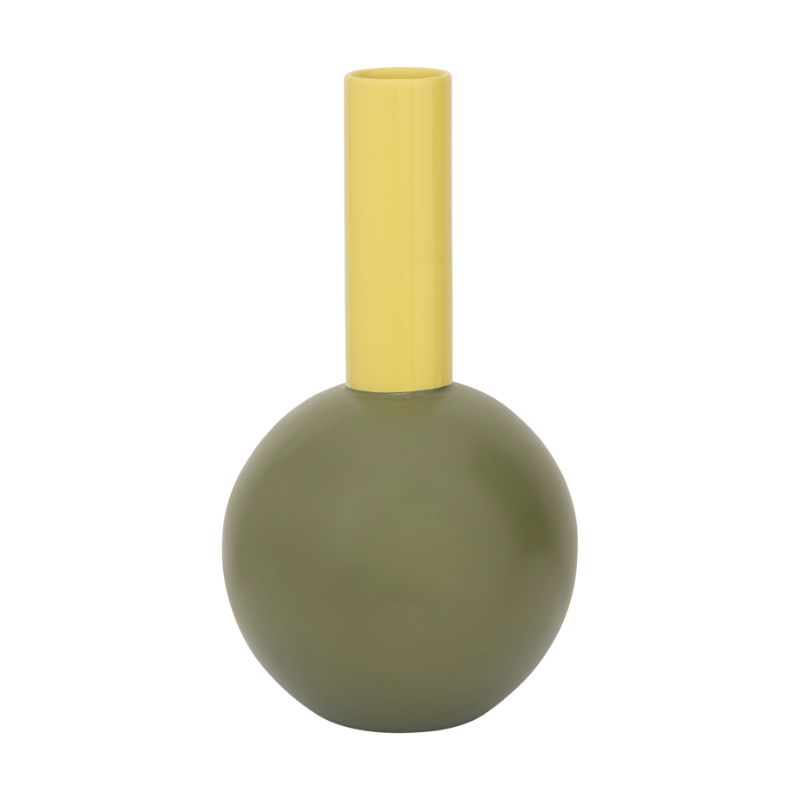 FARVE vase green with yellow