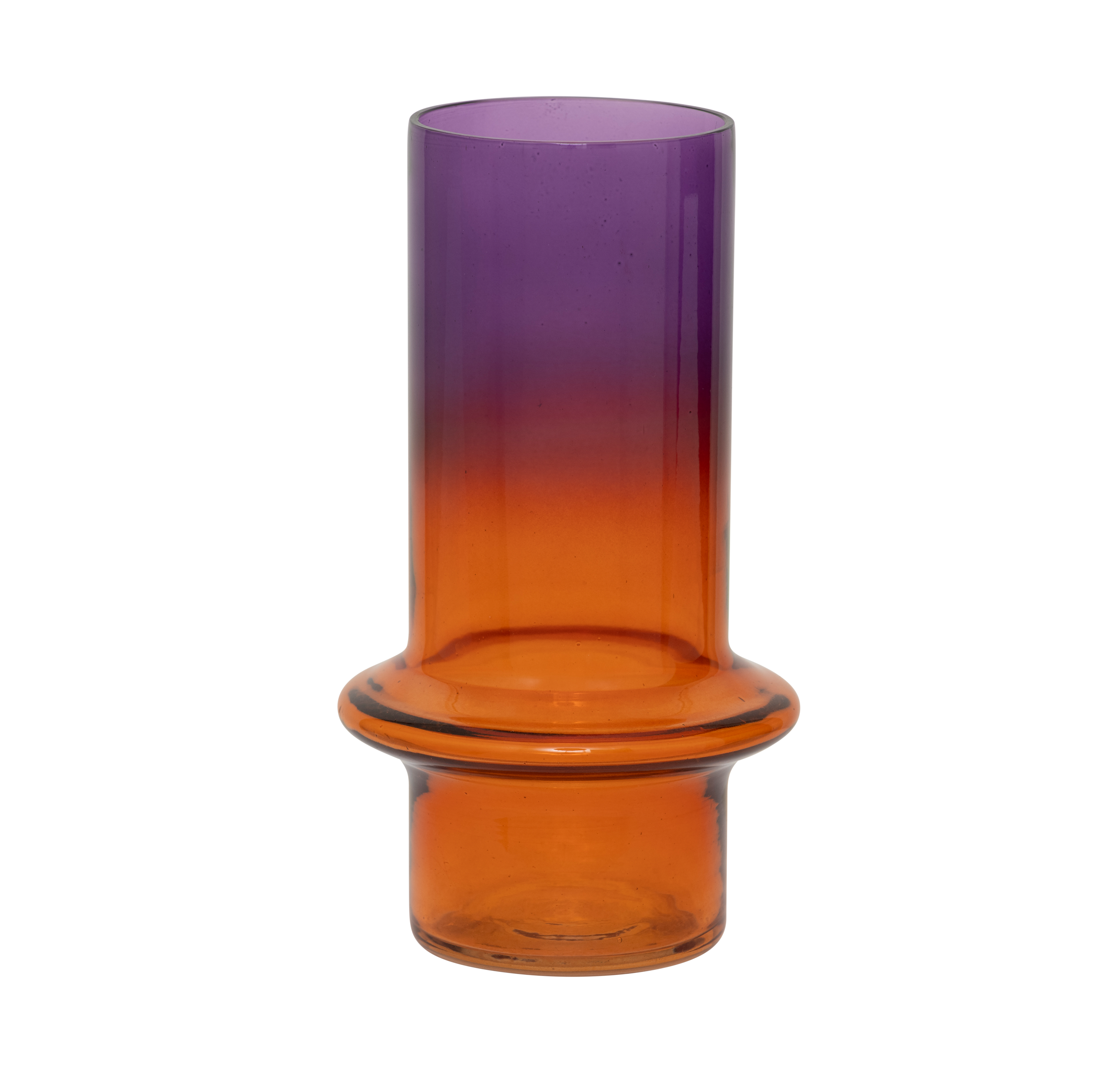 Orange Glass Vase MUNTER with Purple
