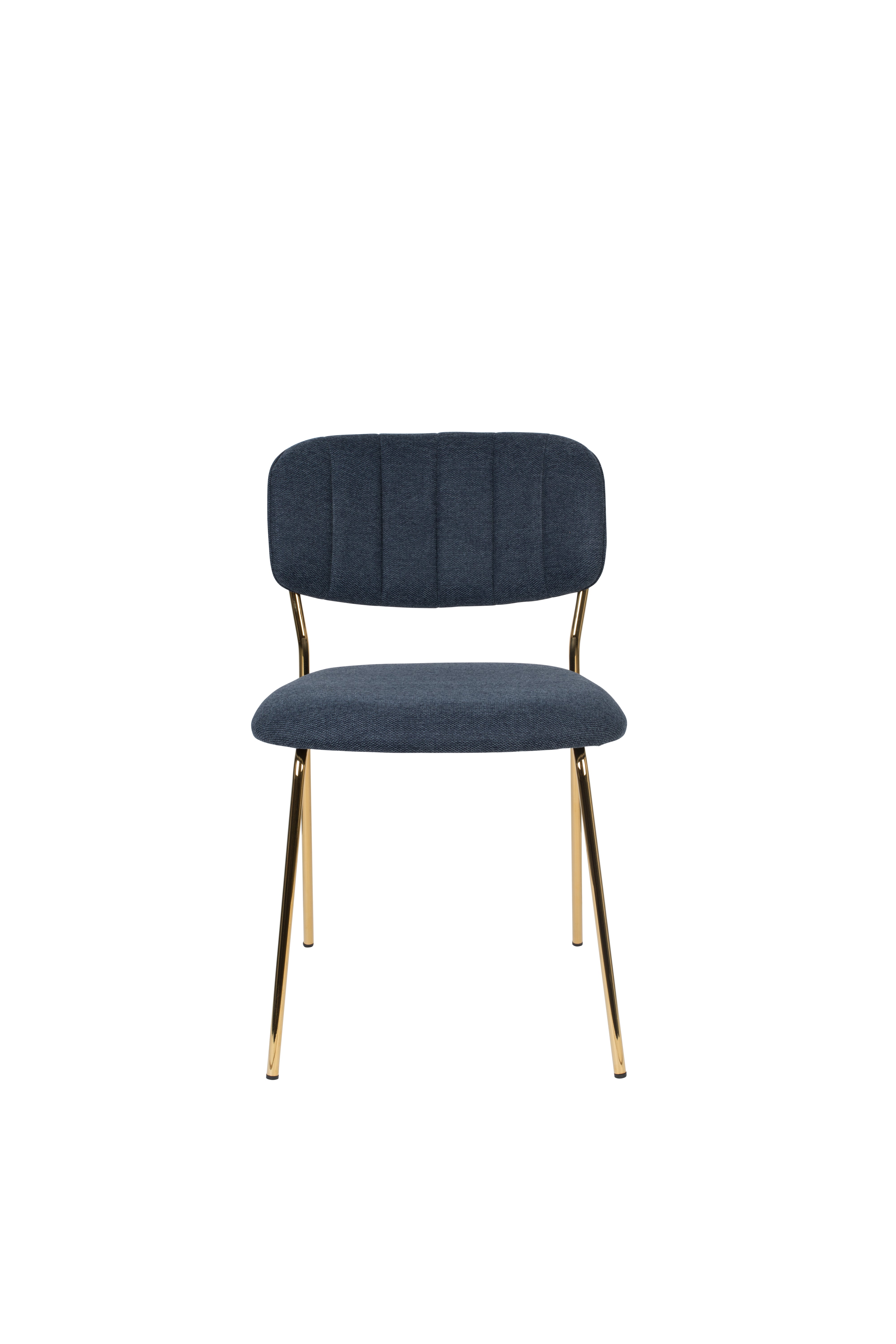 Jolien Dark blue chair with a golden base