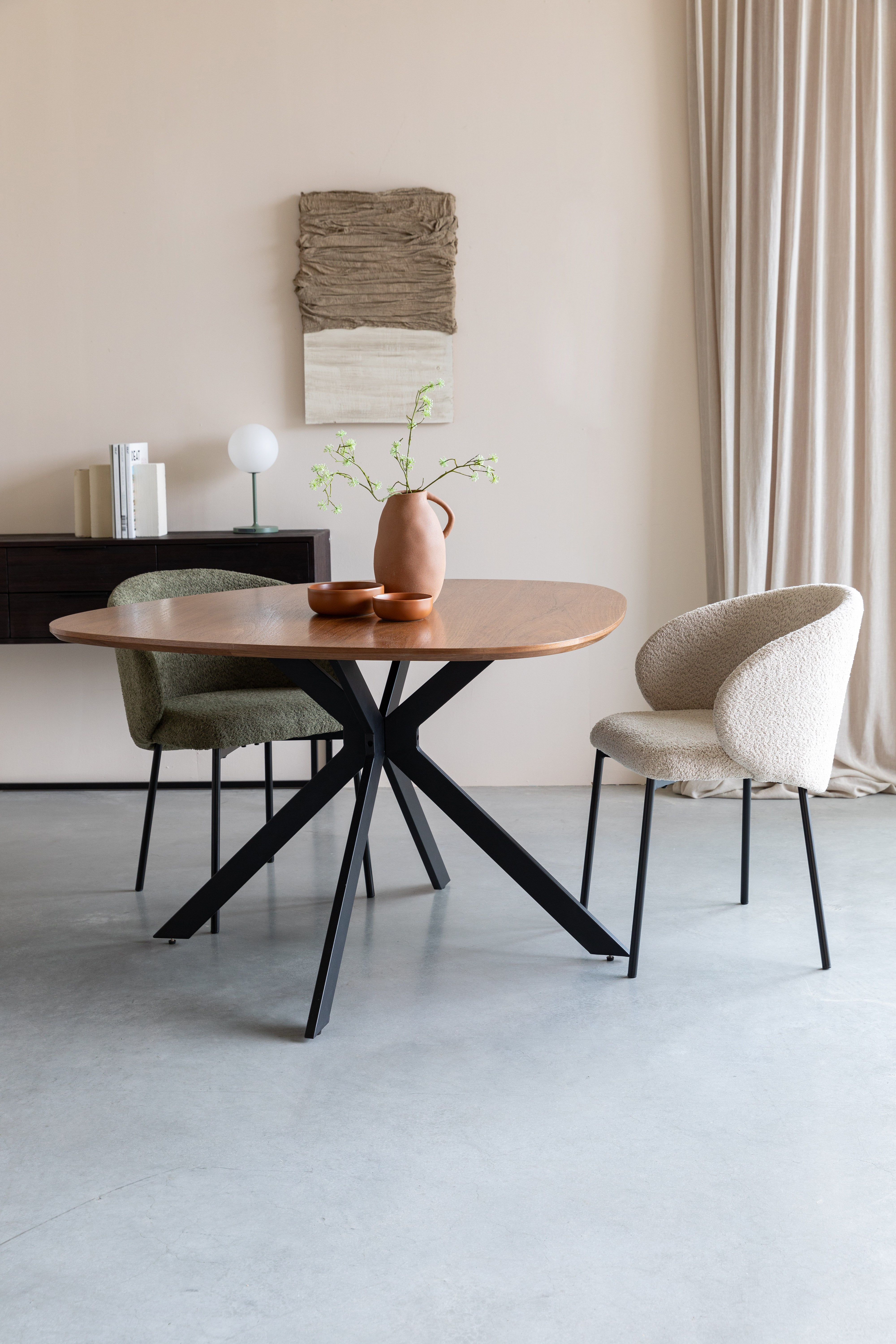 AYLE chair green with black base