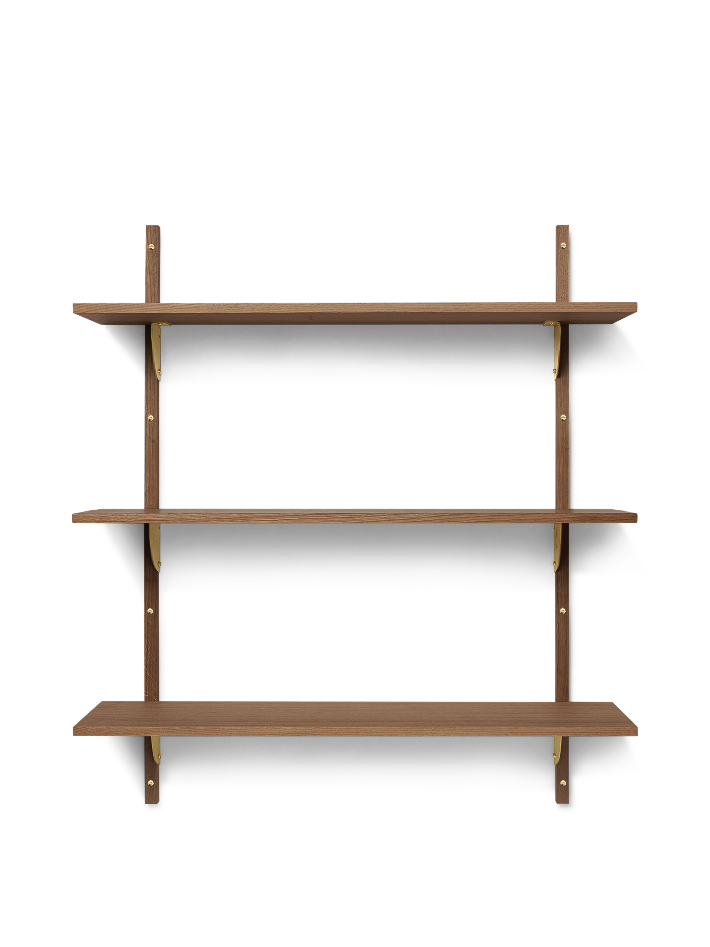 SECTOR TRIPLE WIDE shelf in smoked oak veneer
