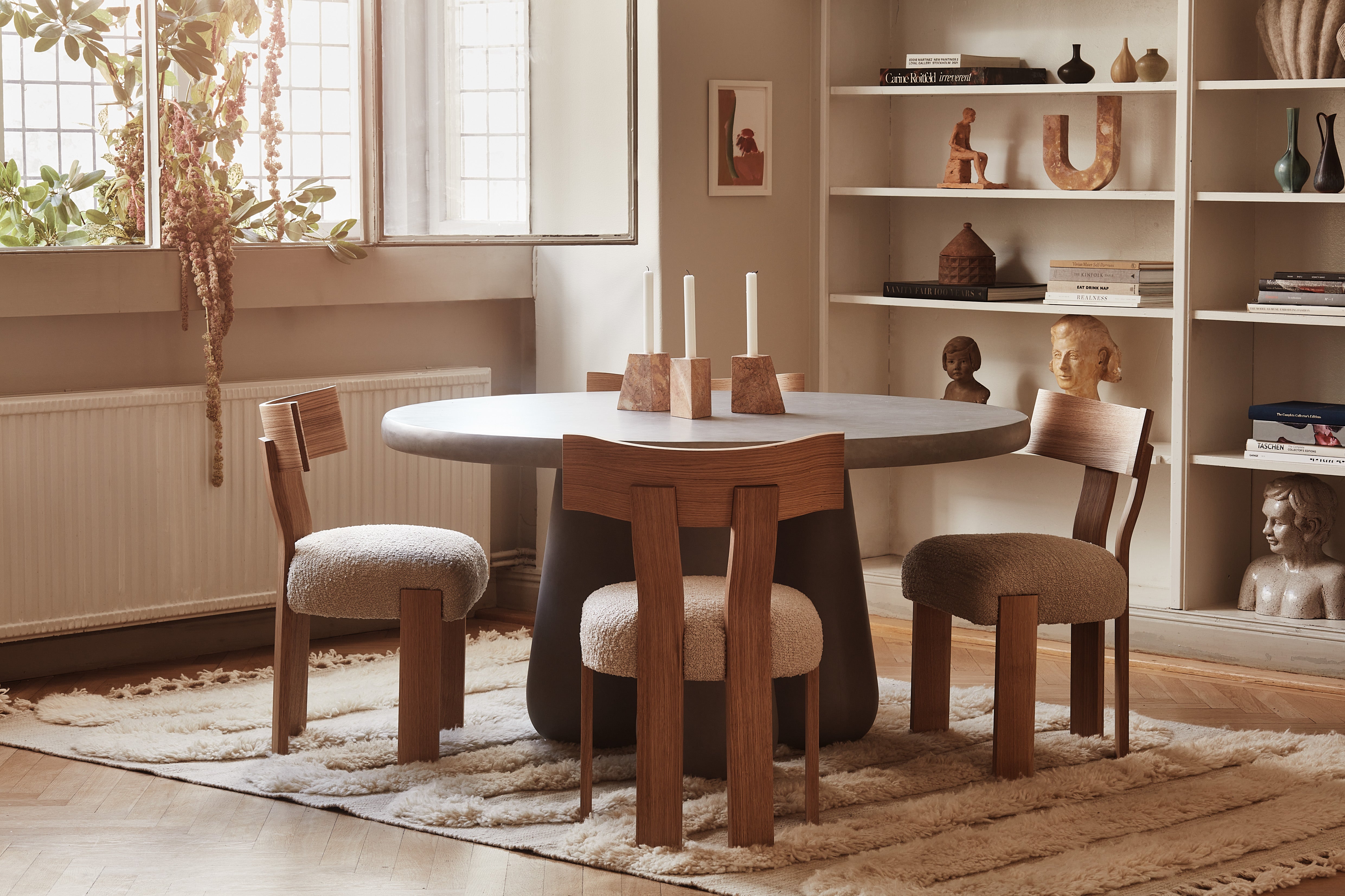 Set von Kerzenhaltern PYRAMID orange Marmor